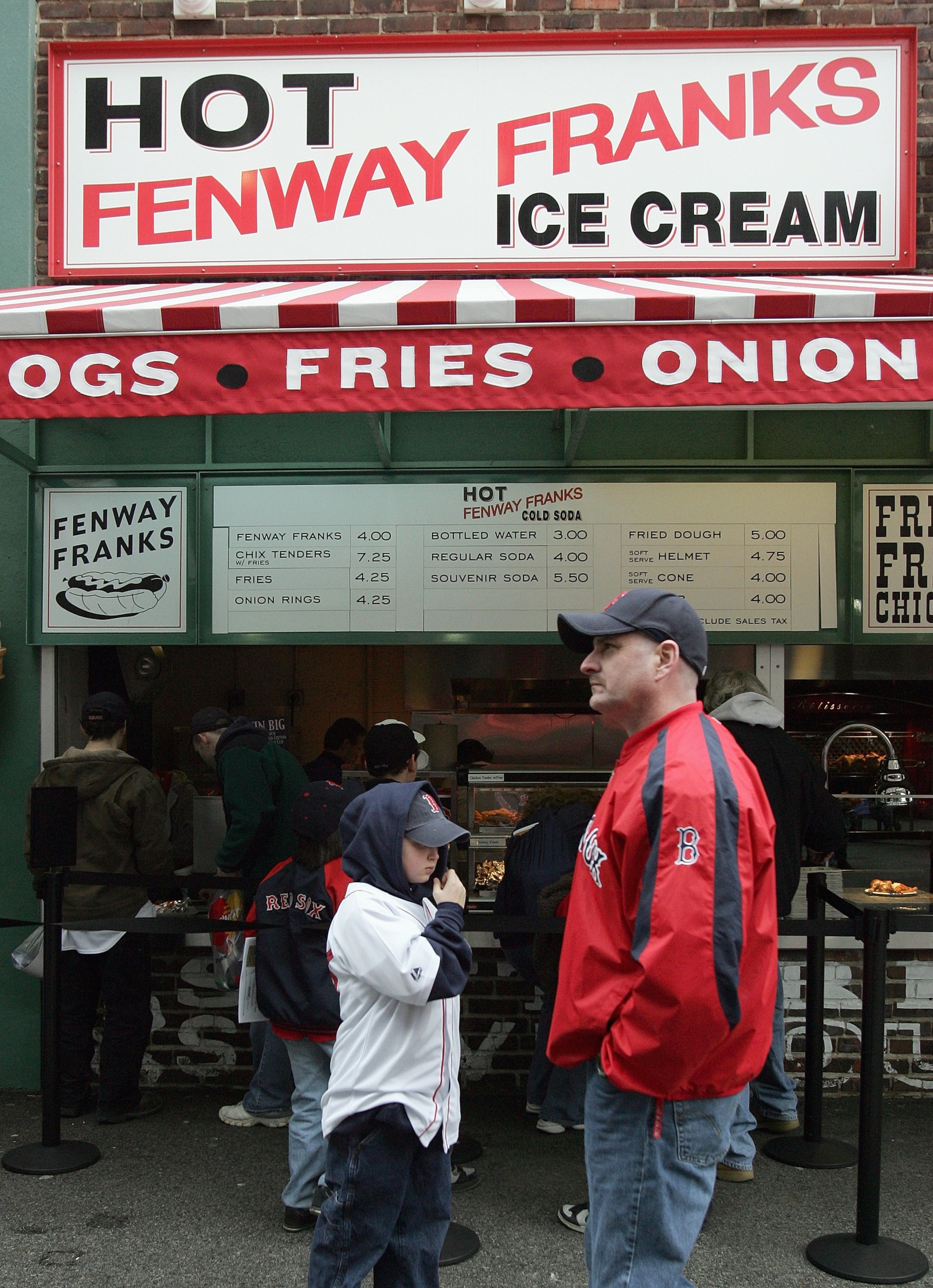 BOSTON - APRIL 10: A general view of Fenway Franks concession stand in Fenway Park taken during Opening day between the Boston Red Sox and the Seattle Mariners  on April 10, 2007 in Boston, Massachusetts. The Boston Red Sox defeated the Seattle Mariners 1