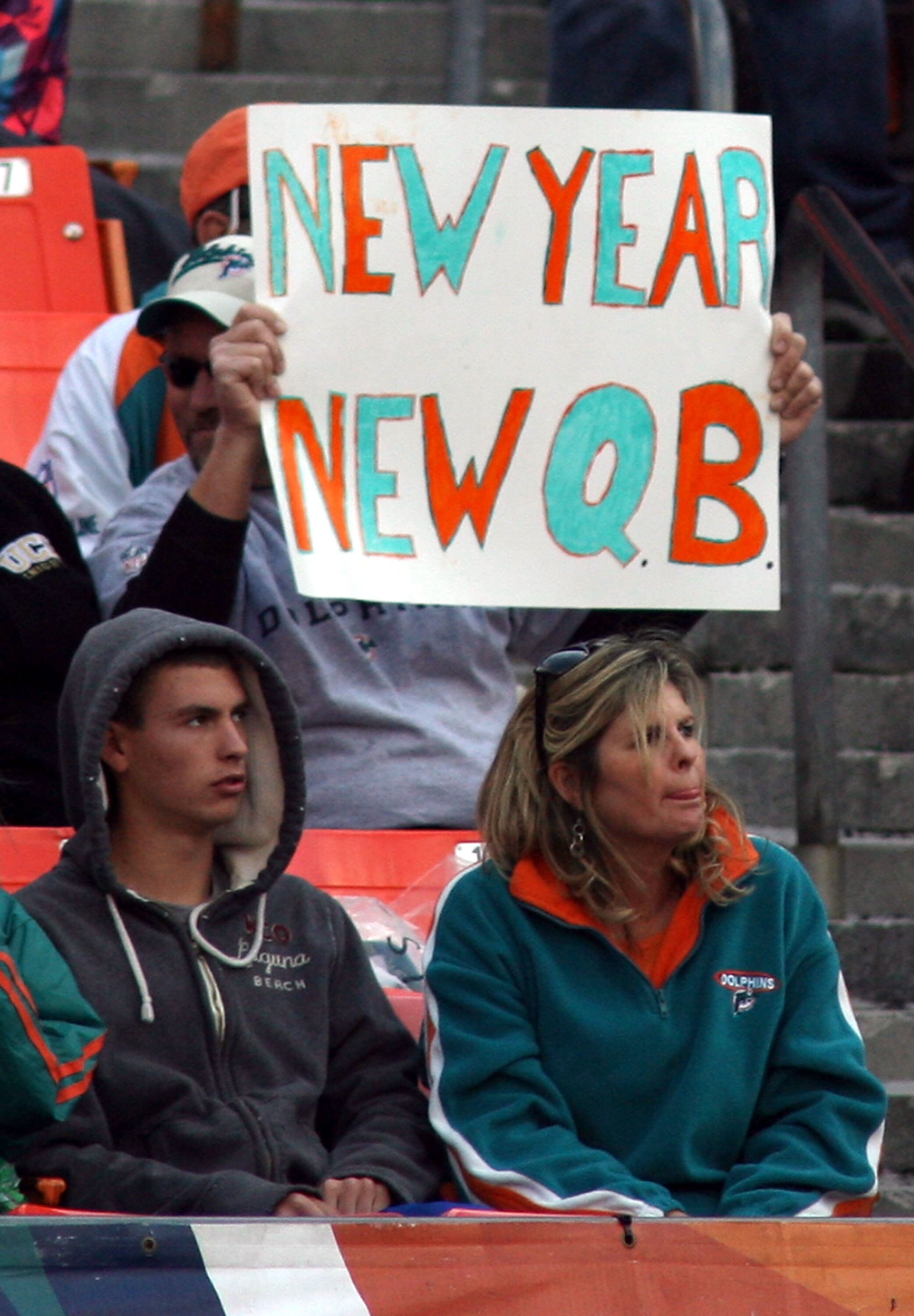 MIAMI - DECEMBER 26: Fans calling for the removal of Quarterback Chad Henne #7 as the Miami Dolphins play against the Detroit Lions at Sun Life Stadium on December 26, 2010 in Miami, Florida. The Lions defeated the Dolphins 34-27. (Photo by Marc Serota/Ge MIAMI - DECEMBER 26: Fans calling for the removal of Quarterback Chad Henne #7 as the Miami Dolphins play against the Detroit Lions at Sun Life Stadium on December 26, 2010 in Miami, Florida. The Lions defeated the Dolphins 34-27. (Photo by Marc Serota/Ge