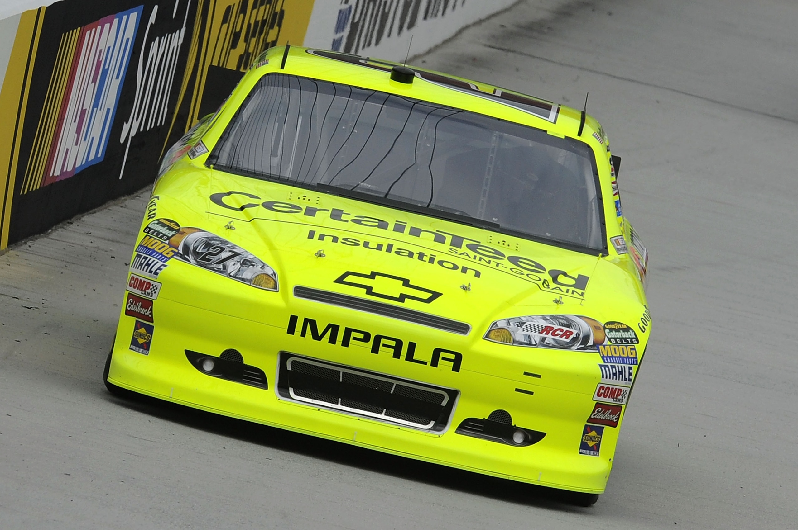 BRISTOL, TN - MARCH 18:  Paul Menard drives the #27 CertainTeed/Menards Chevrolet during practice for the NASCAR Sprint Cup Series Jeff Byrd 500 Presented By Food City at Bristol Motor Speedway on March 18, 2011 in Bristol, Tennessee.  (Photo by John Harr