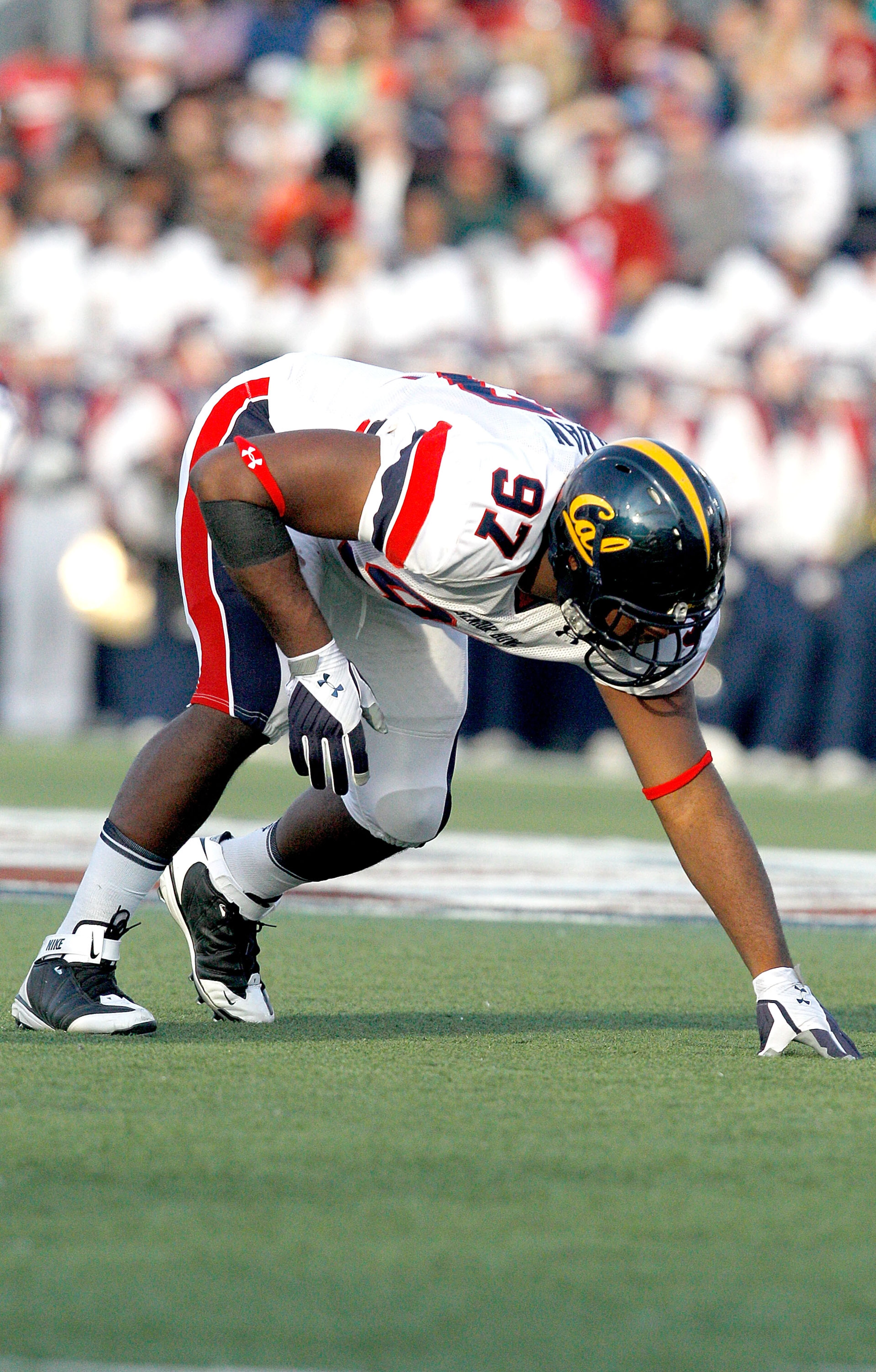 MOBILE, AL - JANUARY 29:Defensive lineman Cameron Jordan #97 of the North Team during the Under Armour Senior Bowl on January 29, 2011 at Ladd-Pebbles Stadium in Mobile, Alabama. (Photo by Sean Gardner/Getty Images for Under Armour) MOBILE, AL - JANUARY 29:Defensive lineman Cameron Jordan #97 of the North Team during the Under Armour Senior Bowl on January 29, 2011 at Ladd-Pebbles Stadium in Mobile, Alabama. (Photo by Sean Gardner/Getty Images for Under Armour)