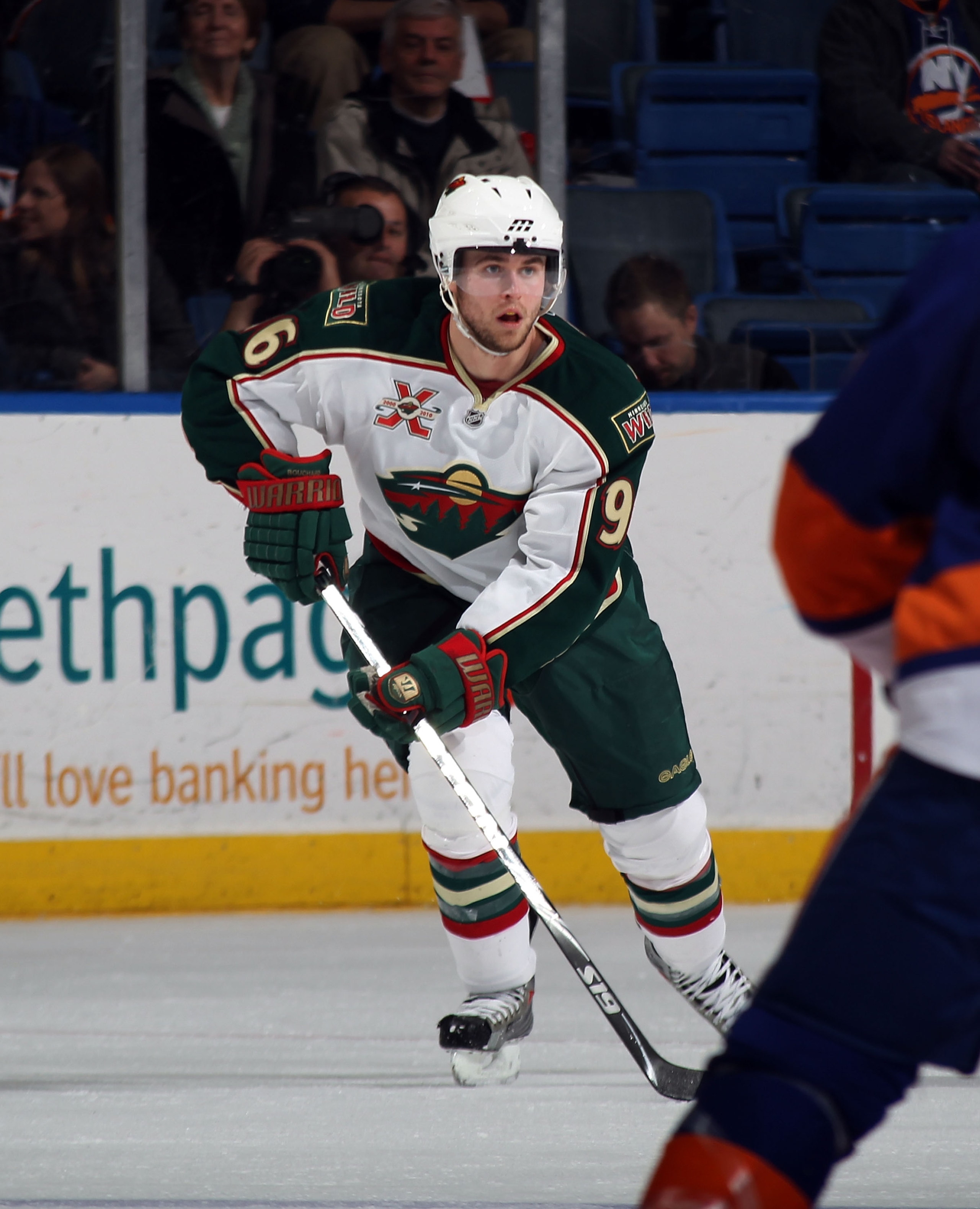 UNIONDALE, NY - MARCH 02:  Pierre-Marc Bouchard #96 of the Minnesota Wild skates against the New York Islanders at the Nassau Coliseum on March 2, 2011 in Uniondale, New York. The Islanders defeated the Wild 4-1.  (Photo by Bruce Bennett/Getty Images)