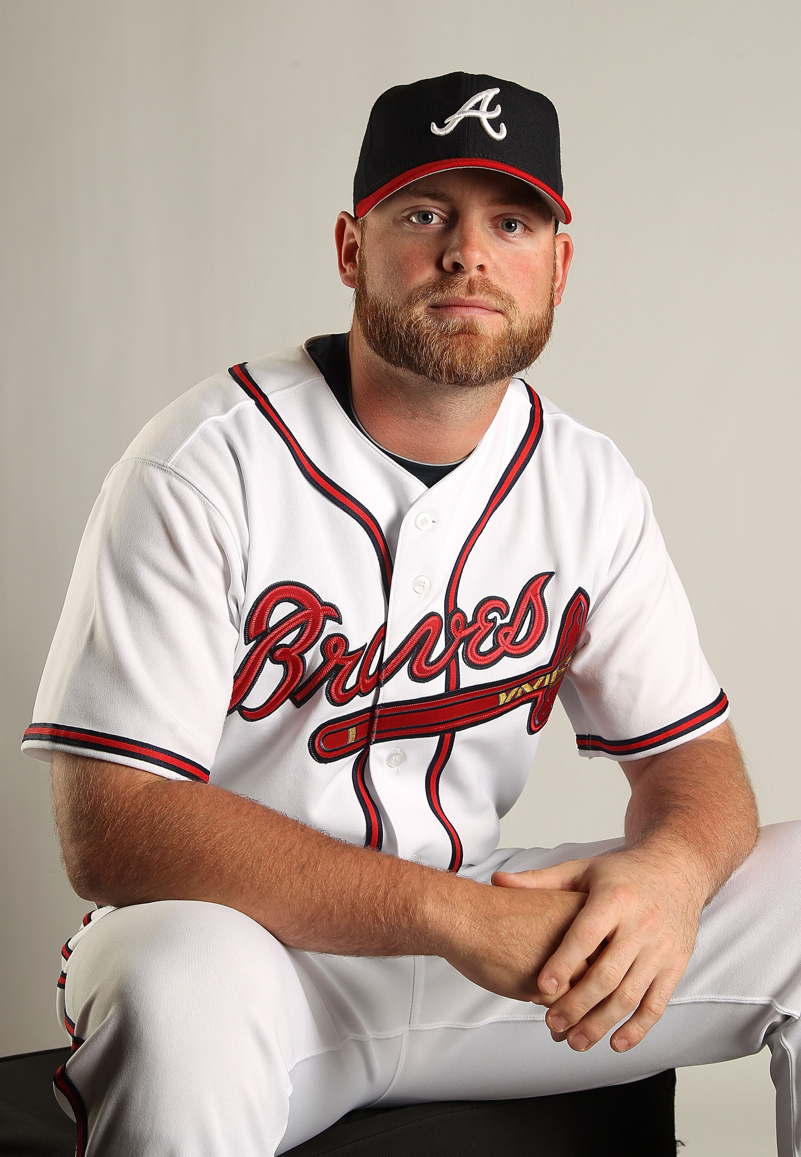 LAKE BUENA VISTA, FL - FEBRUARY 21: Brian McCann #16 of the Atlanta Braves during Photo Day at  Champion Stadium at ESPN Wide World of Sports of Complex on February 21, 2011 in Lake Buena Vista, Florida.  (Photo by Mike Ehrmann/Getty Images)
