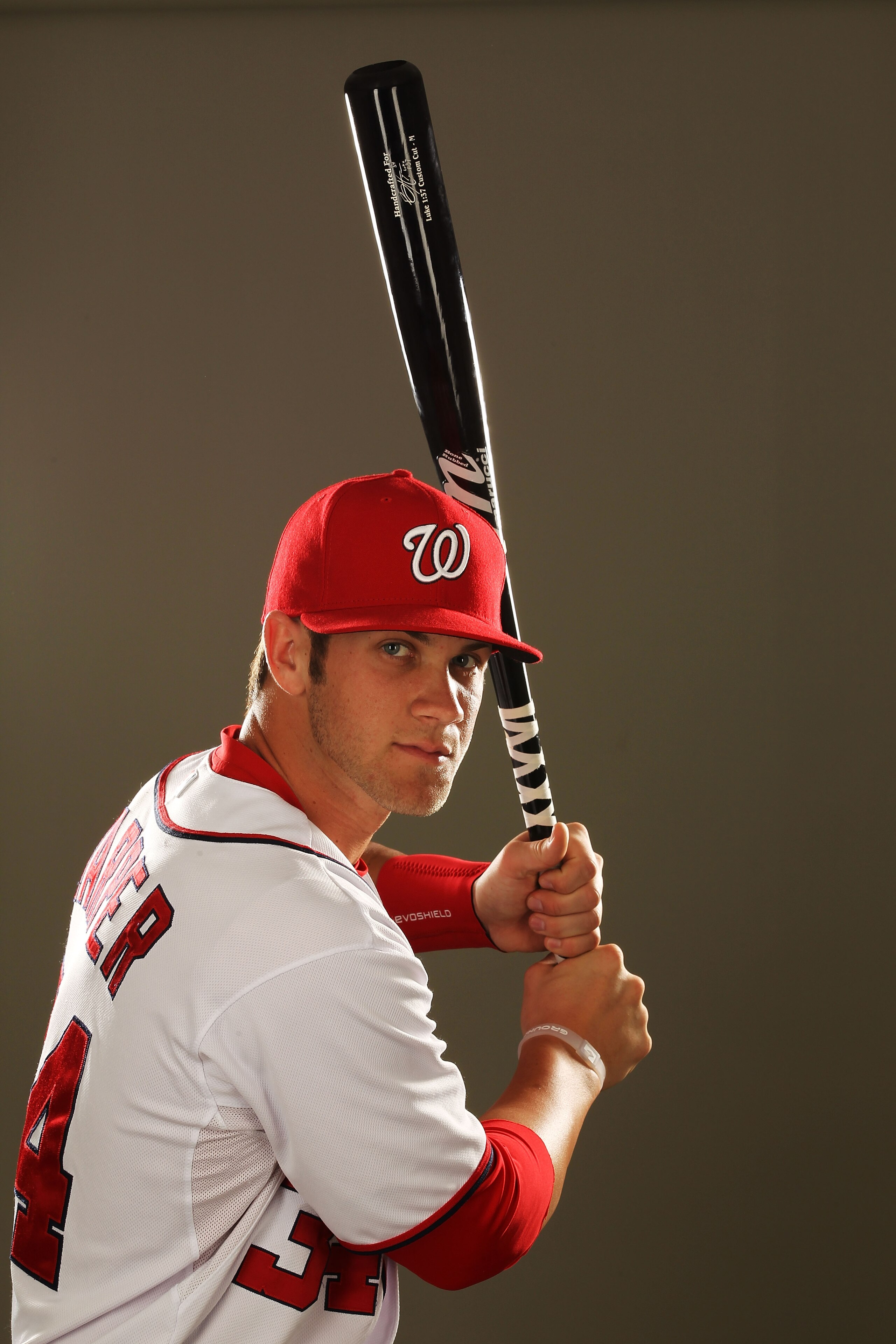 VIERA, FL - FEBRUARY 25: Bryce Harper #34 of the Washington Nationals poses for a portrait during Spring Training Photo Day at Space Coast Stadium on February 25, 2011 in Viera, Florida. (Photo by Al Bello/Getty Images) VIERA, FL - FEBRUARY 25: Bryce Harper #34 of the Washington Nationals poses for a portrait during Spring Training Photo Day at Space Coast Stadium on February 25, 2011 in Viera, Florida. (Photo by Al Bello/Getty Images)