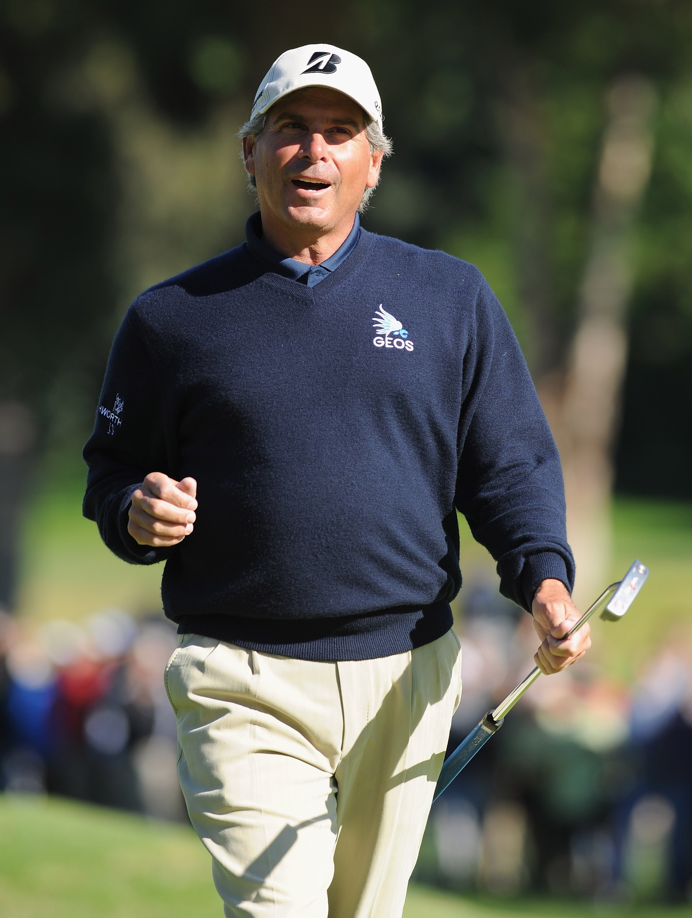 PACIFIC PALISADES, CA - FEBRUARY 20:  Fred Couples reacts to his putt on the 16th hole during the final round of the Northern Trust Open at Riviera Country Club on February 20, 2011 in Pacific Palisades, California.  (Photo by Stuart Franklin/Getty Images
