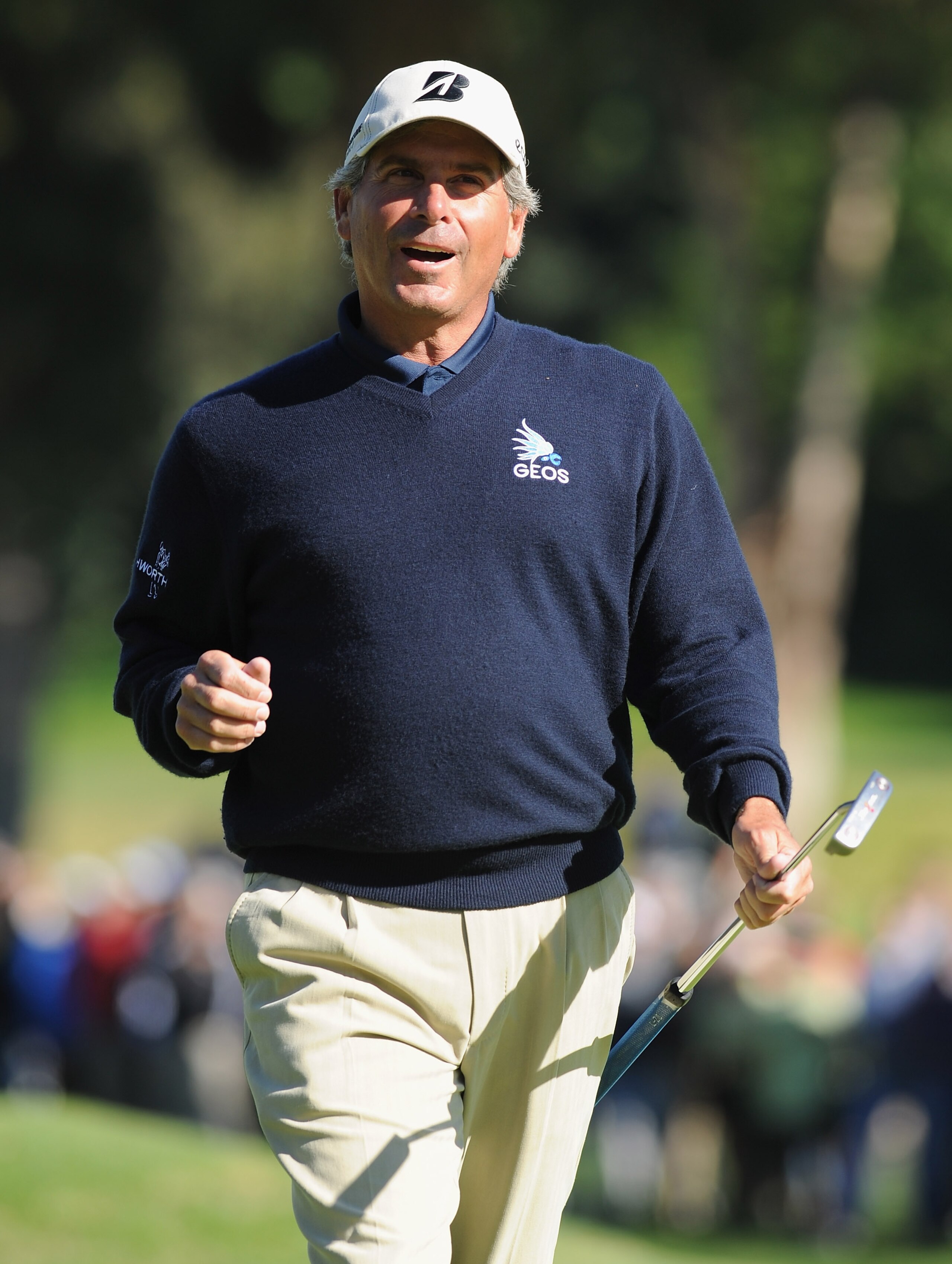 PACIFIC PALISADES, CA - FEBRUARY 20:  Fred Couples reacts to his putt on the 16th hole during the final round of the Northern Trust Open at Riviera Country Club on February 20, 2011 in Pacific Palisades, California.  (Photo by Stuart Franklin/Getty Images