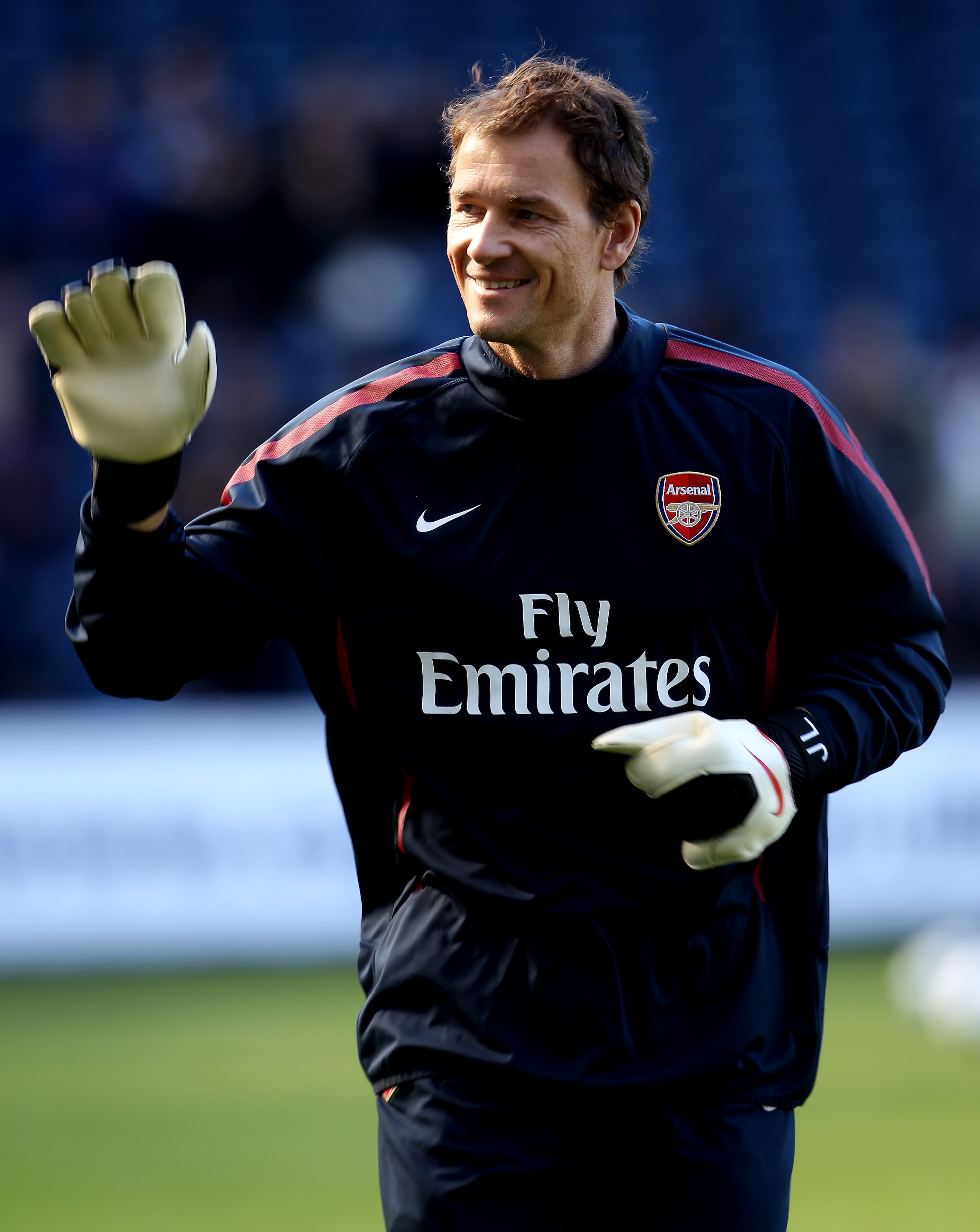 WEST BROMWICH, ENGLAND - MARCH 19:  Jens Lehman of Arsenal waves prior to the Barclays Premier League match between West Bromwich Albion and Arsenal at The Hawthorns on March 19, 2011 in West Bromwich, England.  (Photo by Scott Heavey/Getty Images)