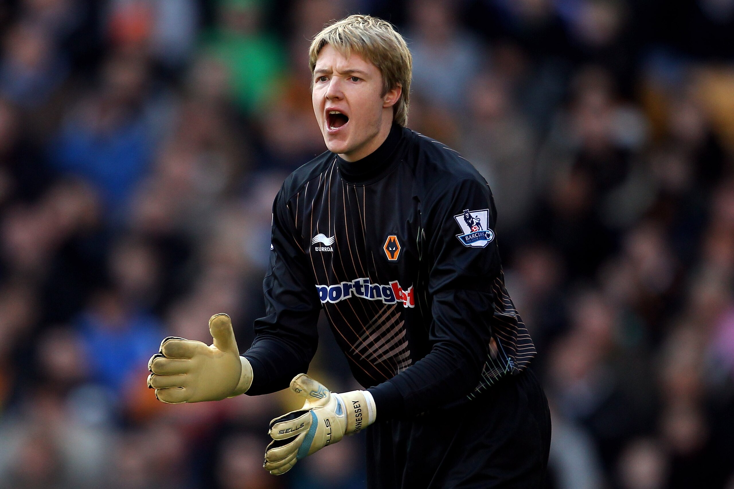 WOLVERHAMPTON, ENGLAND - MARCH 06:  Wayne Hennessey of Wolves in action during the Barclays Premier League match between Wolverhampton Wanderers and Tottenham Hotspur at Molineux on March 6, 2011 in Wolverhampton, England.  (Photo by Julian Finney/Getty I