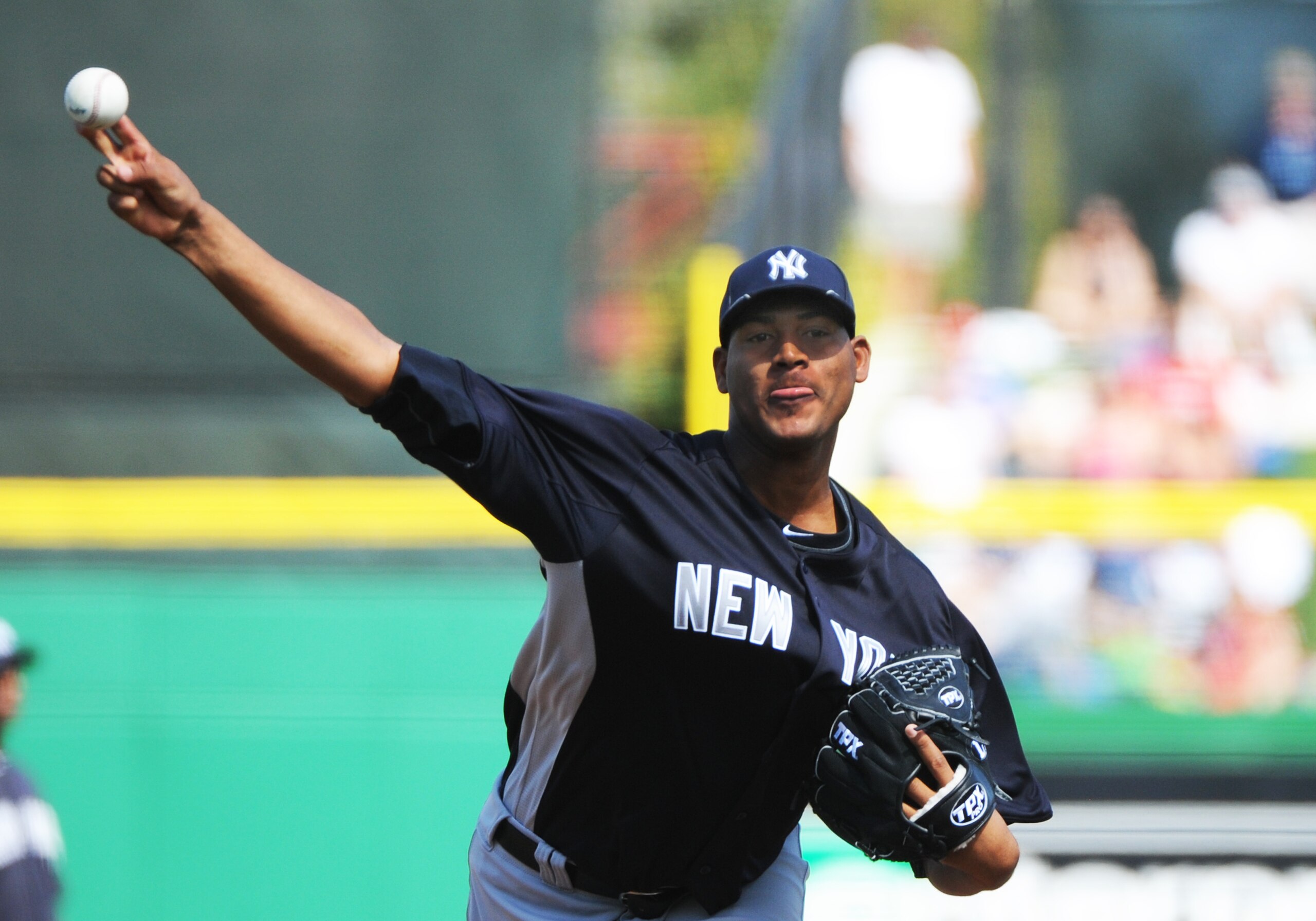 CLEARWATER, FL - FEBRUARY 27:  Pitcher Ivan Nova #47 of the New York Yankees starts against the Philadelphia Phillies February 27, 2011 at Bright House Field in Clearwater, Florida.  (Photo by Al Messerschmidt/Getty Images)