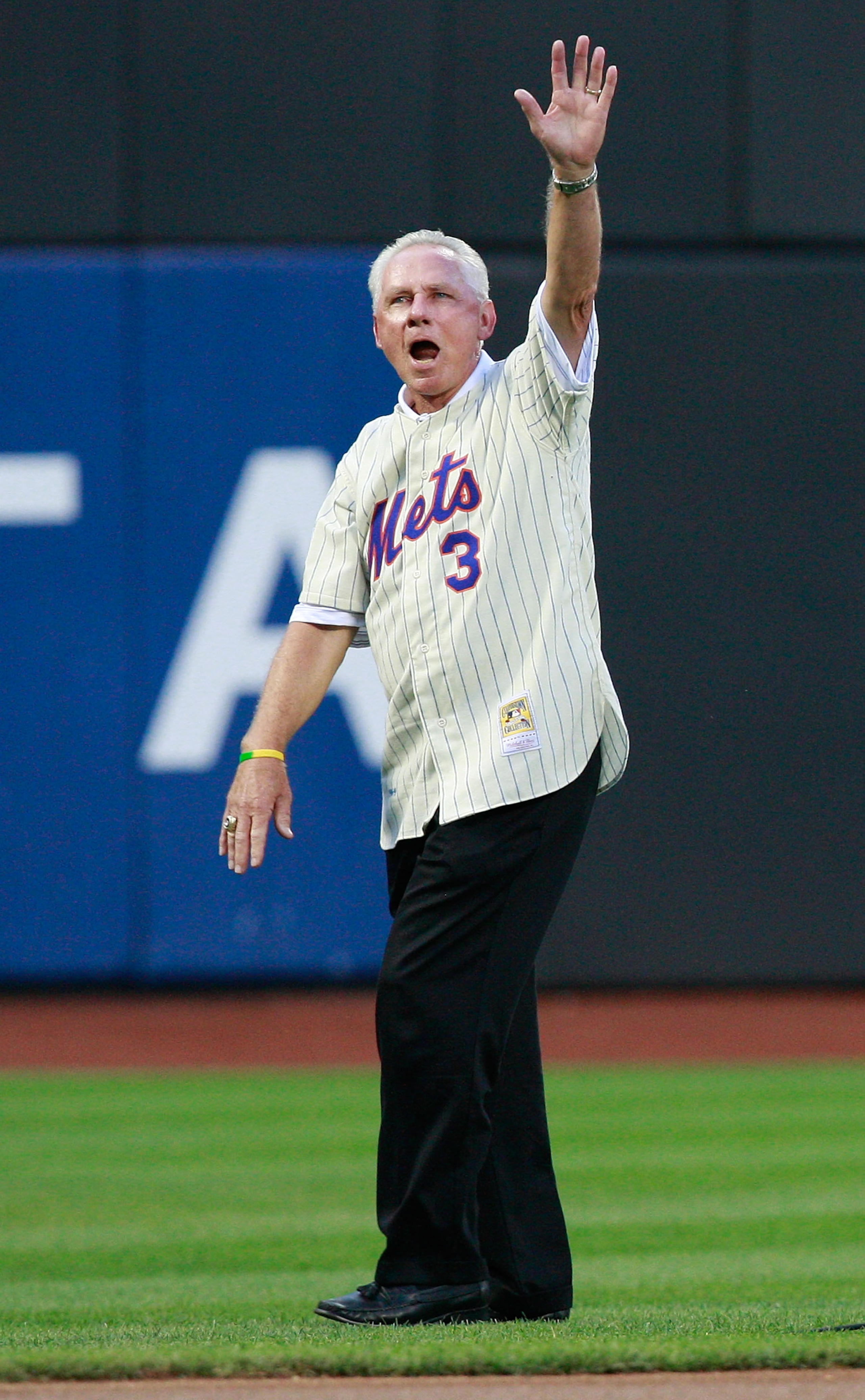 NEW YORK - AUGUST 22: Bud Harrelson stands in the outfield during the presentation commemorating the New York Mets 40th anniversary of the 1969 World Championship team on August 22, 2009 at Citi Field in the Flushing neighborhood of the Queens borough of