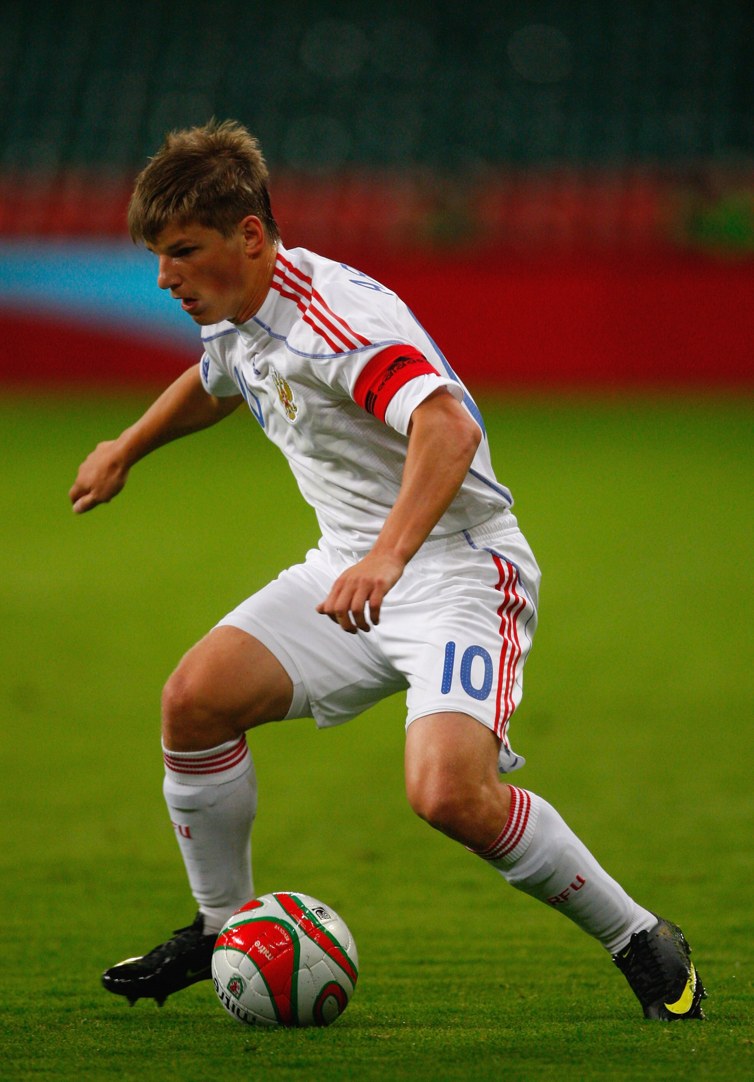 CARDIFF, WALES - SEPTEMBER 09:  Russia captain Andrey Arshavin in action during the FIFA 2010 World Cup Group 4 Qualifier between Wales and Russia at the Millennium Stadium on September 9, 2009 in Cardiff, Wales.  (Photo by Stu Forster/Getty Images)