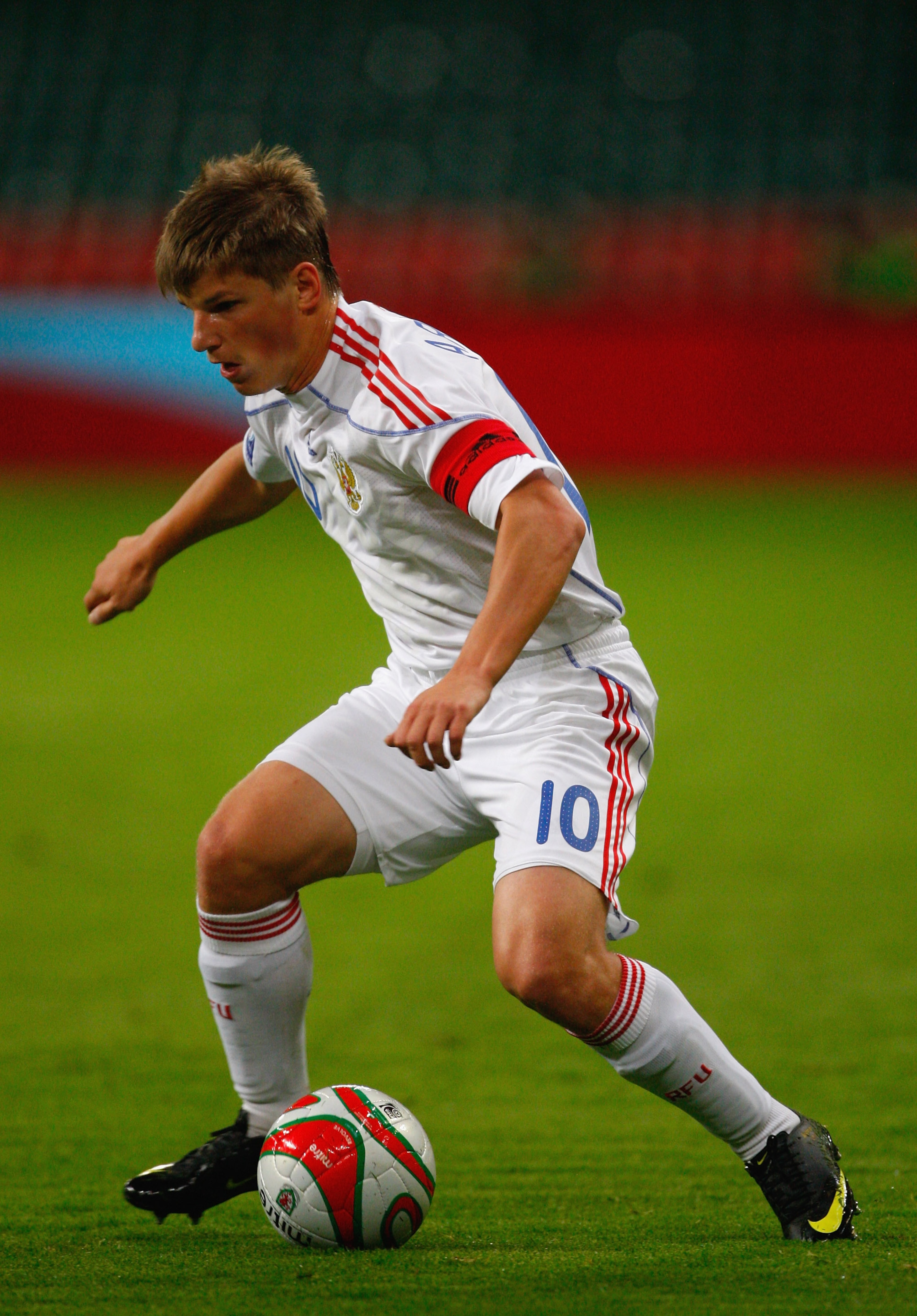 CARDIFF, WALES - SEPTEMBER 09:  Russia captain Andrey Arshavin in action during the FIFA 2010 World Cup Group 4 Qualifier between Wales and Russia at the Millennium Stadium on September 9, 2009 in Cardiff, Wales.  (Photo by Stu Forster/Getty Images)