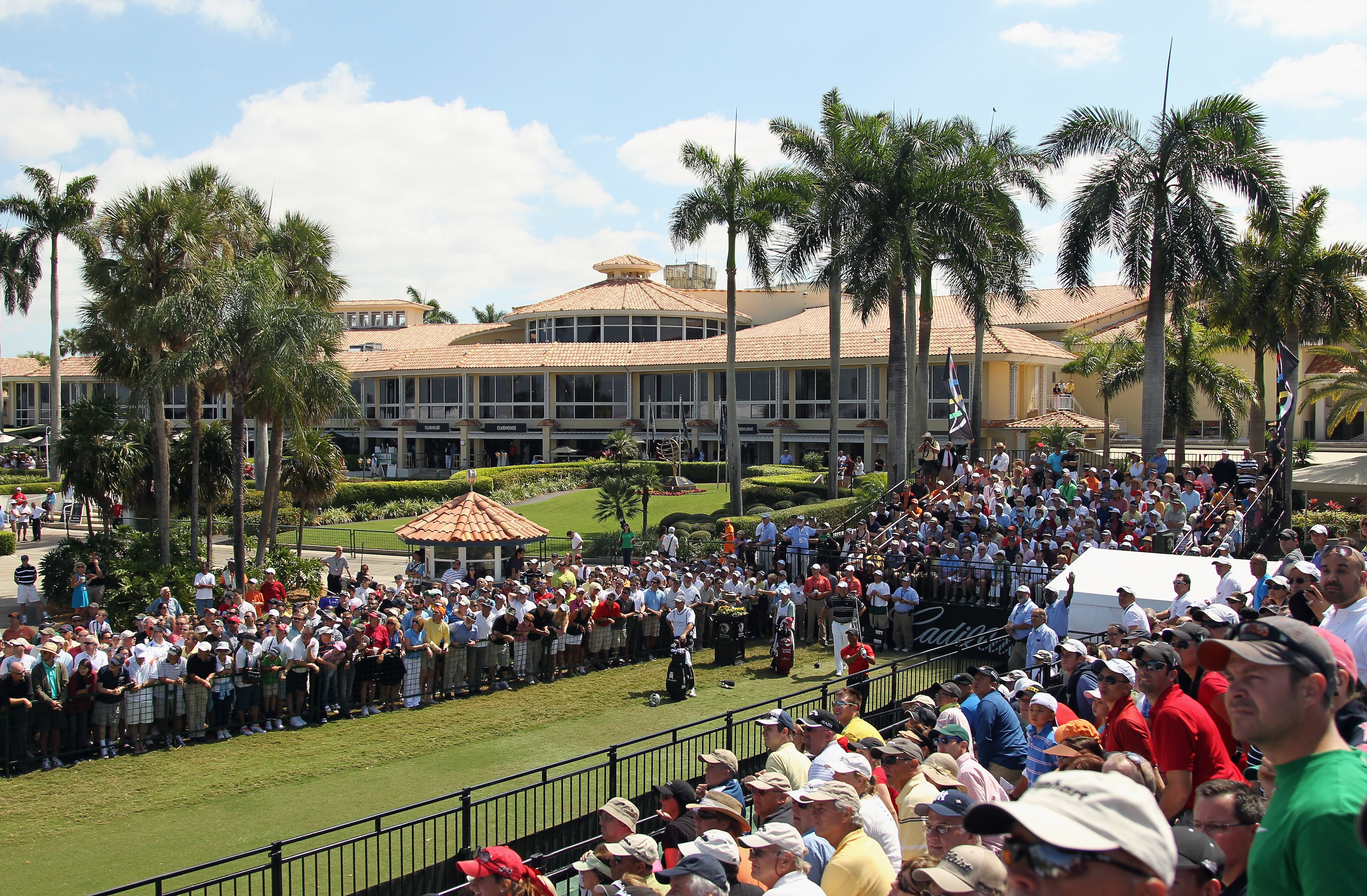 DORAL, FL - MARCH 13:  Tiger Woods hits his tee shot on the first hole during the final round of the 2011 WGC- Cadillac Championship at the TPC Blue Monster at the Doral Golf Resort and Spa on March 13, 2011 in Doral, Florida.  (Photo by Mike Ehrmann/Gett