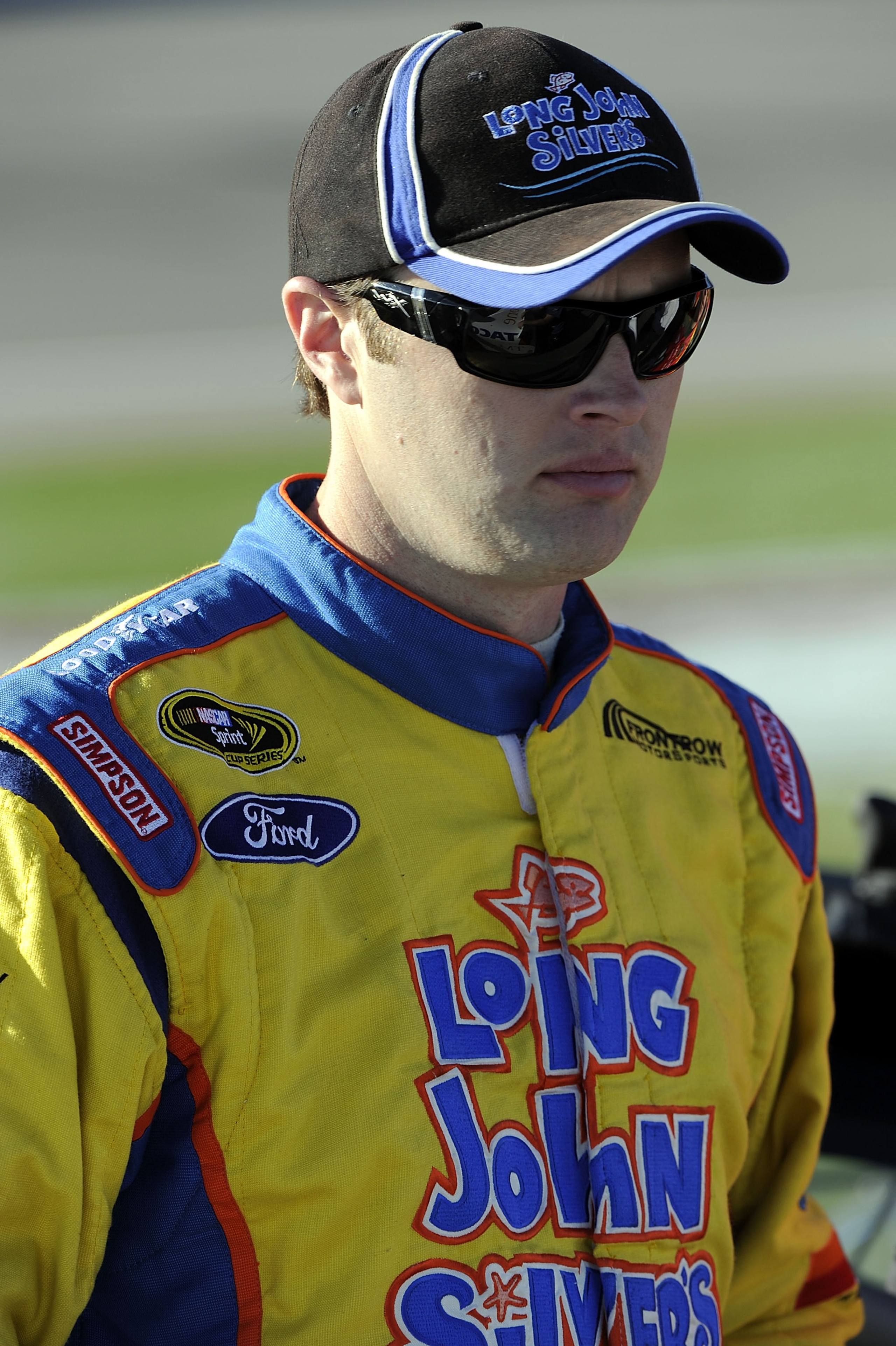 LAS VEGAS, NV - MARCH 04: Travis Kvapil, driver of the #38 Long John Silver's Ford, walks on pit road during qualifying for the NASCAR Sprint Cup Series Kobalt Tools 400 at Las Vegas Motor Speedway on March 4, 2011 in Las Vegas, Nevada. (Photo by John H LAS VEGAS, NV - MARCH 04: Travis Kvapil, driver of the #38 Long John Silver's Ford, walks on pit road during qualifying for the NASCAR Sprint Cup Series Kobalt Tools 400 at Las Vegas Motor Speedway on March 4, 2011 in Las Vegas, Nevada. (Photo by John H