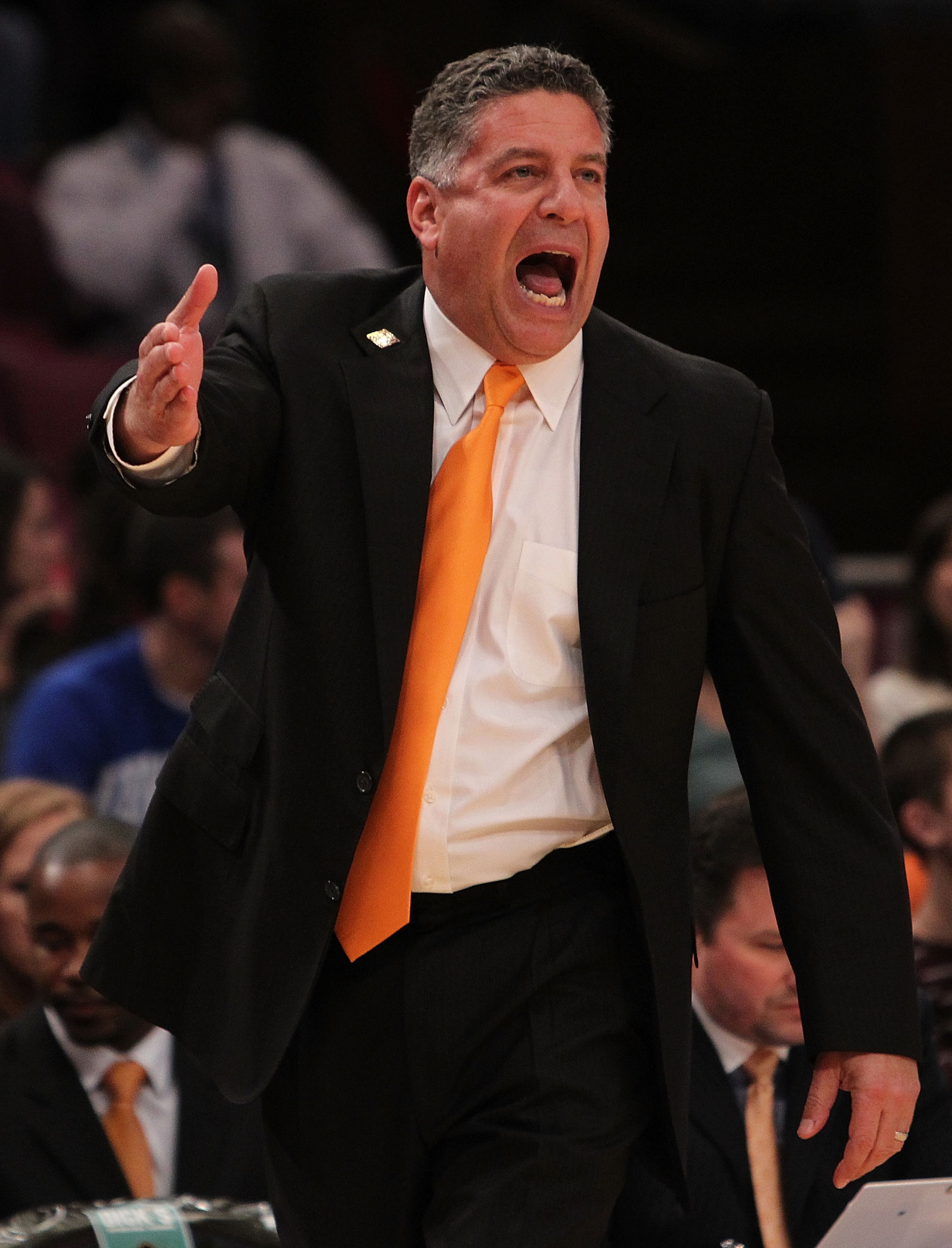 NEW YORK - NOVEMBER 24:  Head coach of the Tennessee Volunteers, Bruce Pearl looks on from the sideline against the Virginia Commonwealth Rams during their preseason NIT semifinal at Madison Square Garden on November 24, 2010 in New York City.  (Photo by