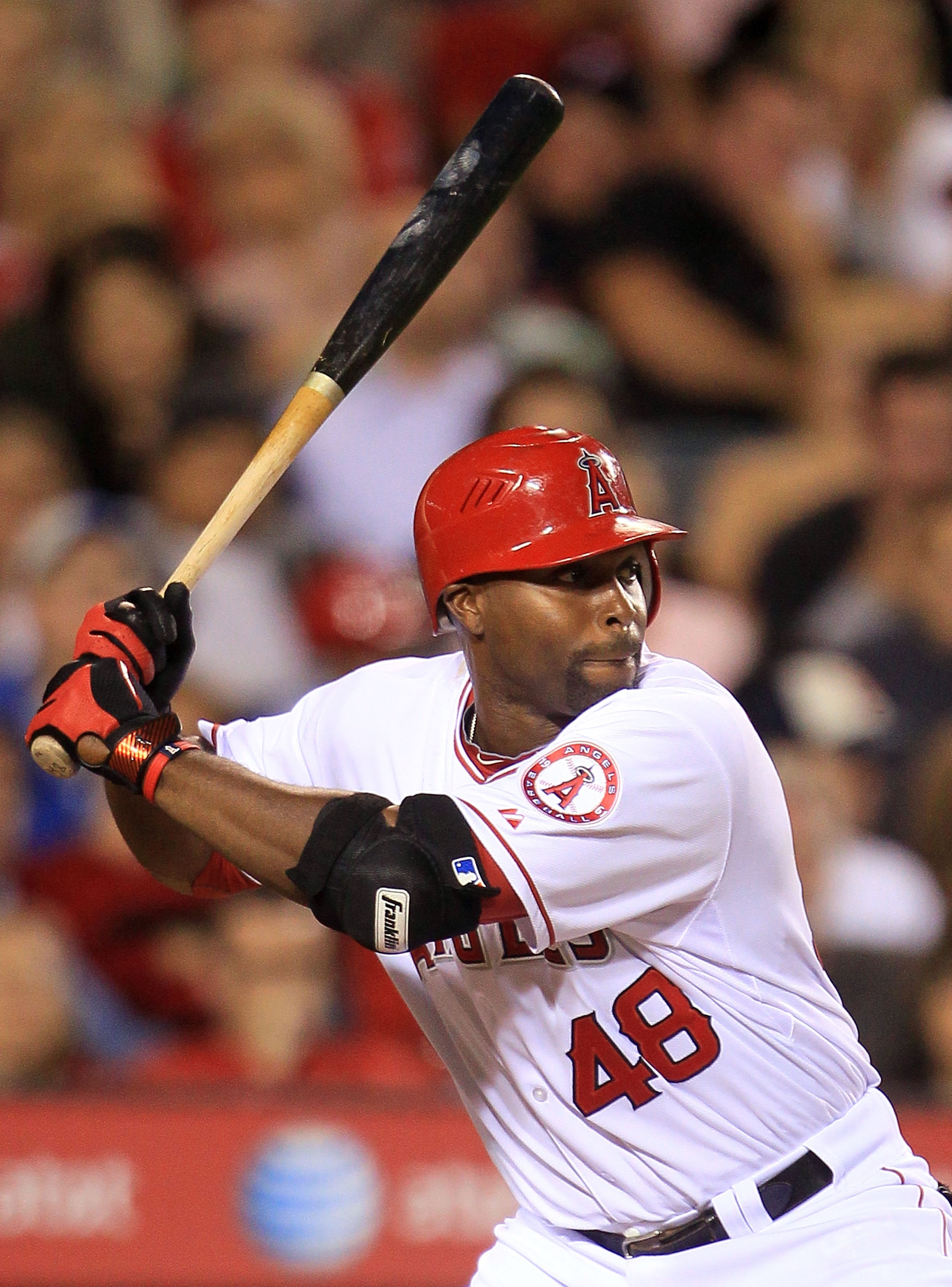ANAHEIM, CA - SEPTEMBER 07:  Torii Hunter #48 of the Los Angeles Angels of Anaheim plays against the Cleveland Indians in the game at Angel Stadium on September 7, 2010 in Anaheim, California.  (Photo by Jeff Gross/Getty Images)