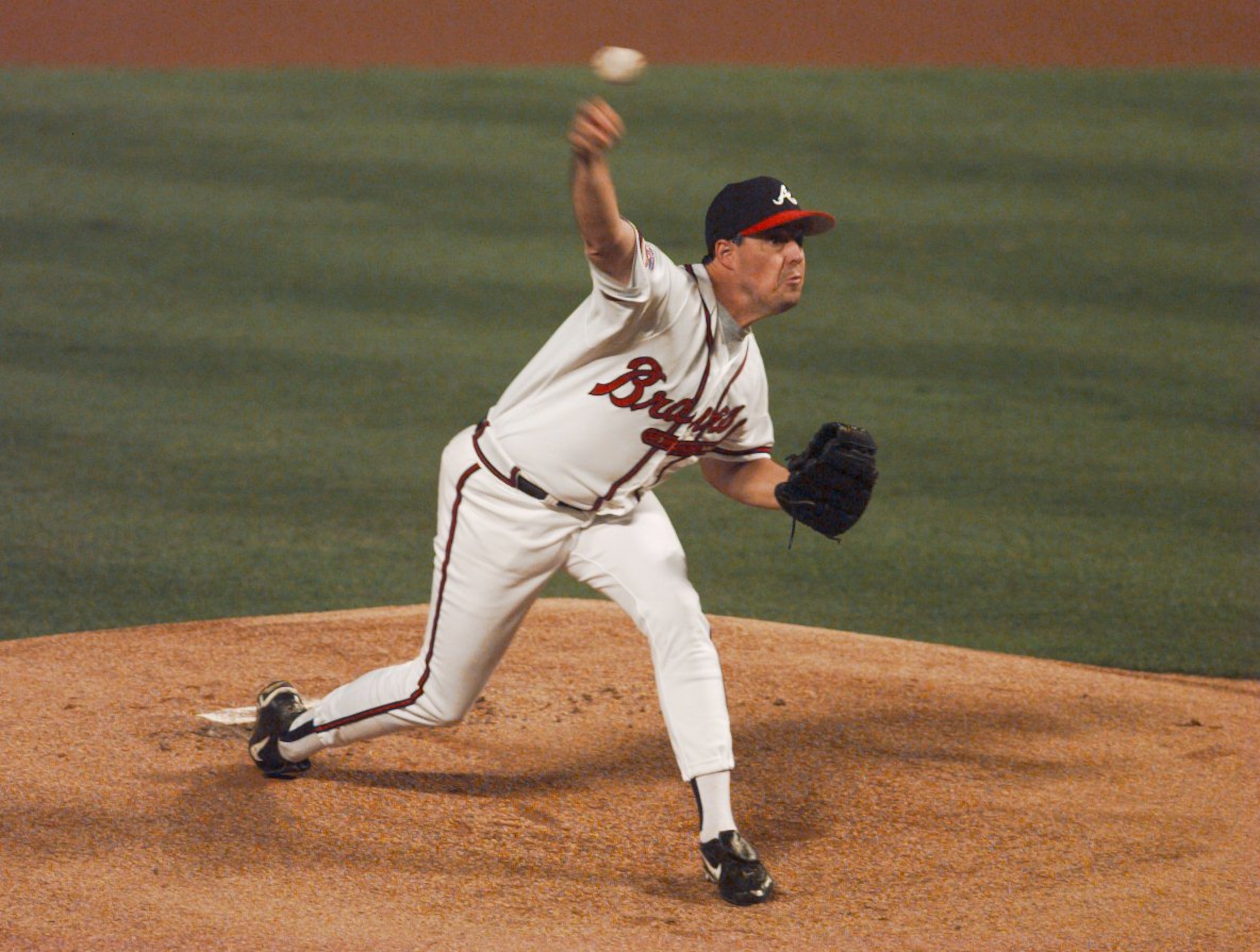 7 Oct 1997: Pitcher Greg Maddux of the Atlanta Braves throws a pitch against the Florida Marlins during the first inning of game one of the National League Championship Series at Turner Field in Atlanta, Georgia. NOTE: DIGITAL IMAGE--ORIGINAL NOT AVAILA 7 Oct 1997: Pitcher Greg Maddux of the Atlanta Braves throws a pitch against the Florida Marlins during the first inning of game one of the National League Championship Series at Turner Field in Atlanta, Georgia. NOTE: DIGITAL IMAGE--ORIGINAL NOT AVAILA
