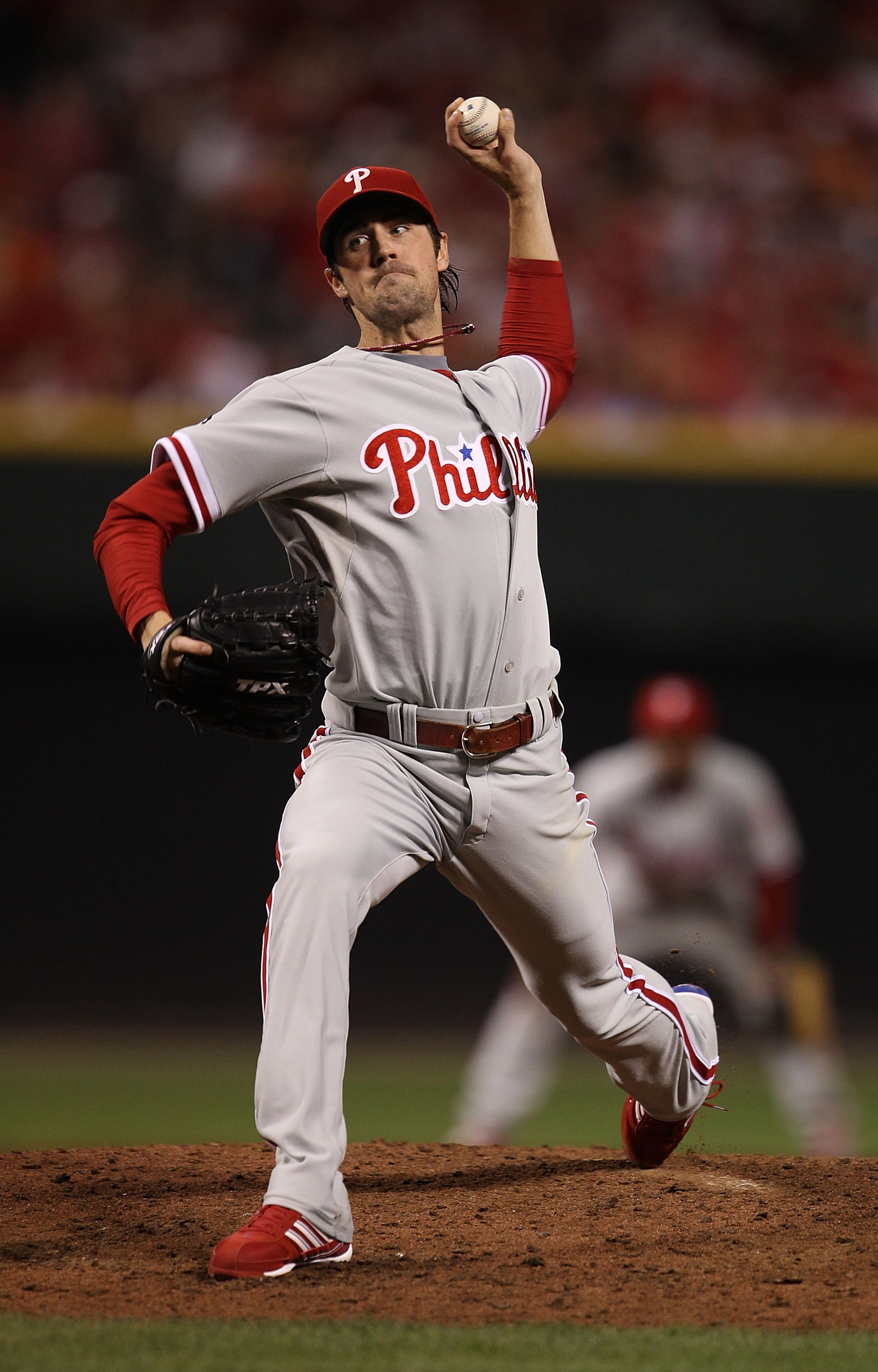 CINCINNATI - OCTOBER 10: Starting pitcher Cole Hamels #35 of the Philadelphia Phillies delivers the ball against the Cincinnati Reds during game 3 of the NLDS at Great American Ball Park on October 10, 2010 in Cincinnati, Ohio. (Photo by Jonathan Daniel/G CINCINNATI - OCTOBER 10: Starting pitcher Cole Hamels #35 of the Philadelphia Phillies delivers the ball against the Cincinnati Reds during game 3 of the NLDS at Great American Ball Park on October 10, 2010 in Cincinnati, Ohio. (Photo by Jonathan Daniel/G