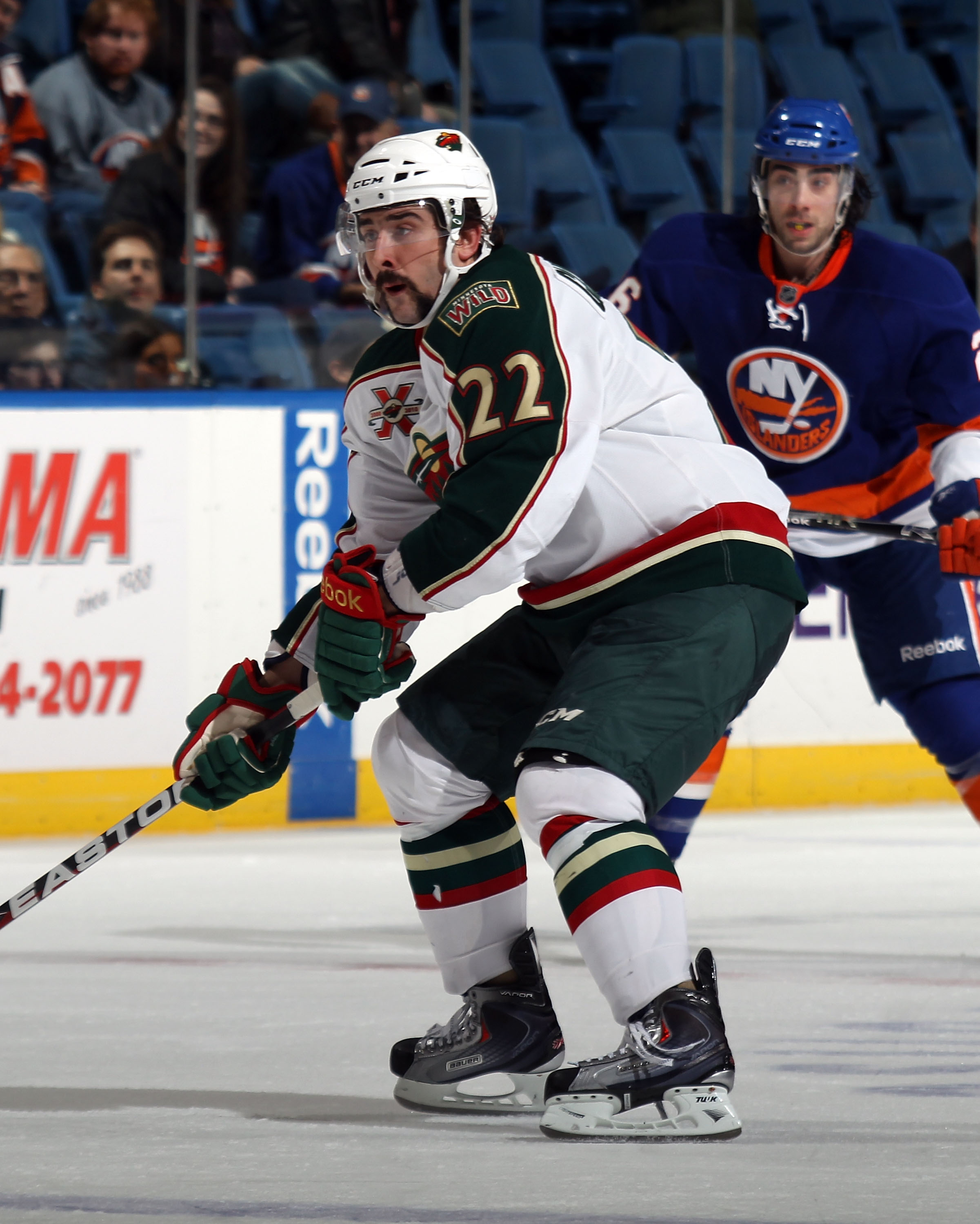 Cal Clutterbuck of the Minnesota Wild skates against the New