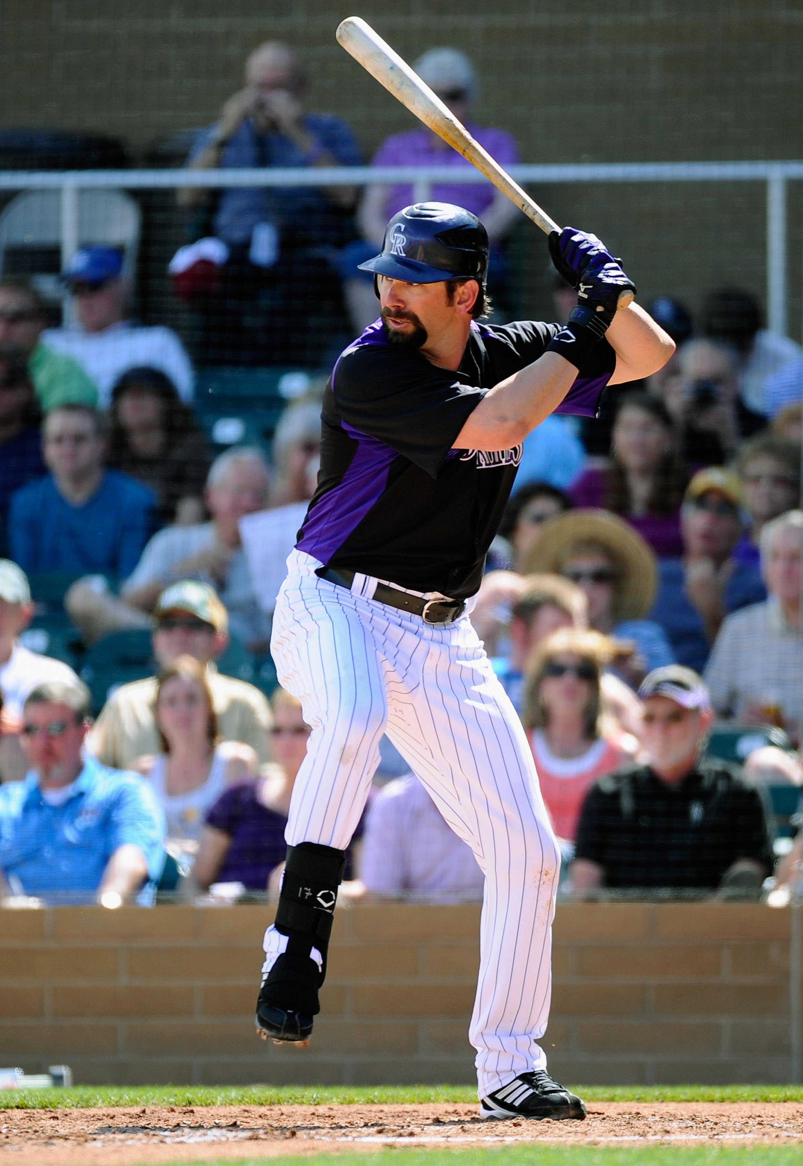 SCOTTSDALE, AZ - MARCH 14:  Todd Helton #17 of the Colorodo Rockies against the Cincinnati Reds  during the spring training baseball game at Salt River Fields at Talking Stick on March 14, 2011 in Scottsdale, Arizona.  (Photo by Kevork Djansezian/Getty Im