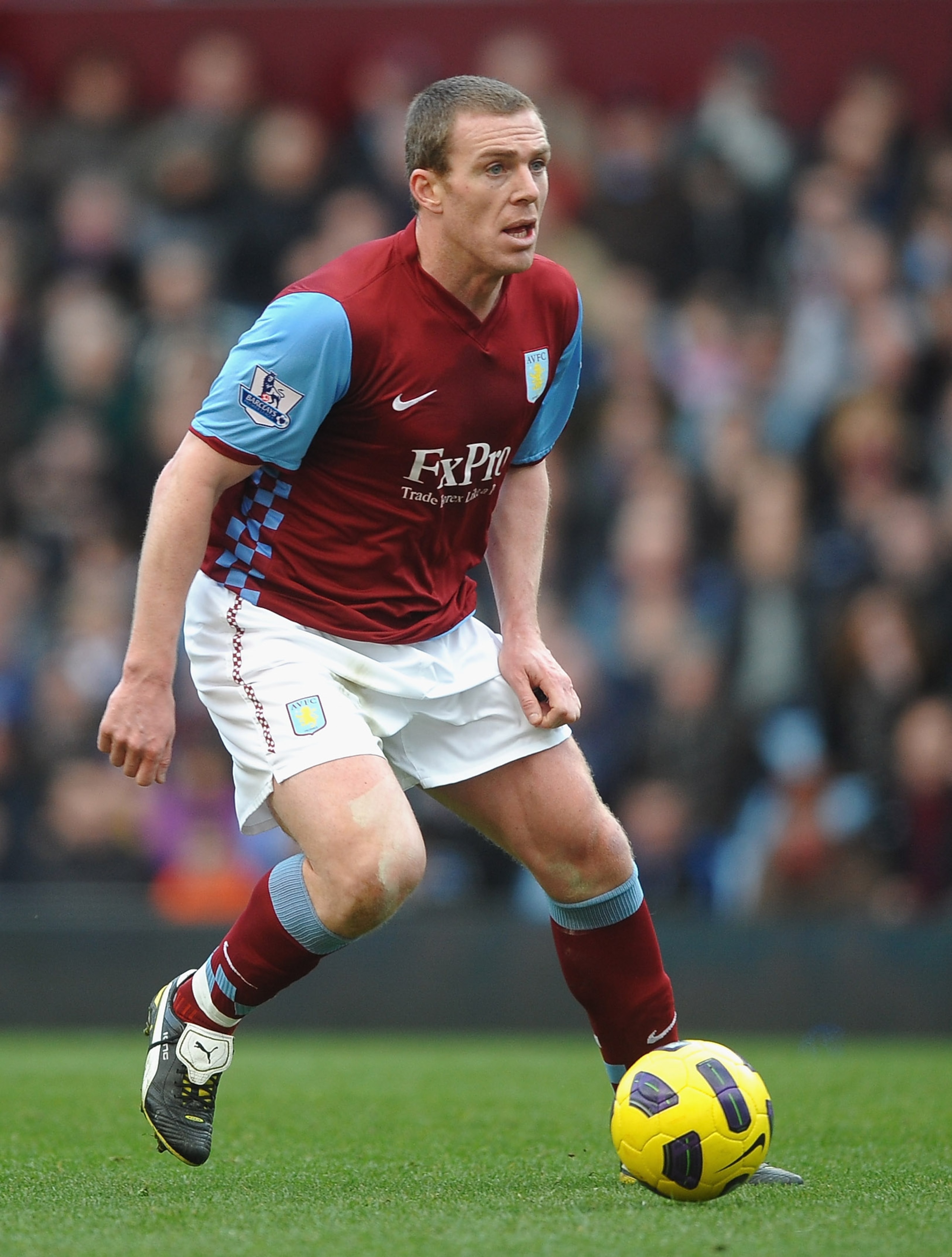 BIRMINGHAM, ENGLAND - FEBRUARY 26: Richard Dunne of Aston Villa in action during the Barclays Premier League match between Aston Villa and Blackburn Rovers at Villa Park on February 26, 2011 in Birmingham, England.  (Photo by Laurence Griffiths/Getty Imag