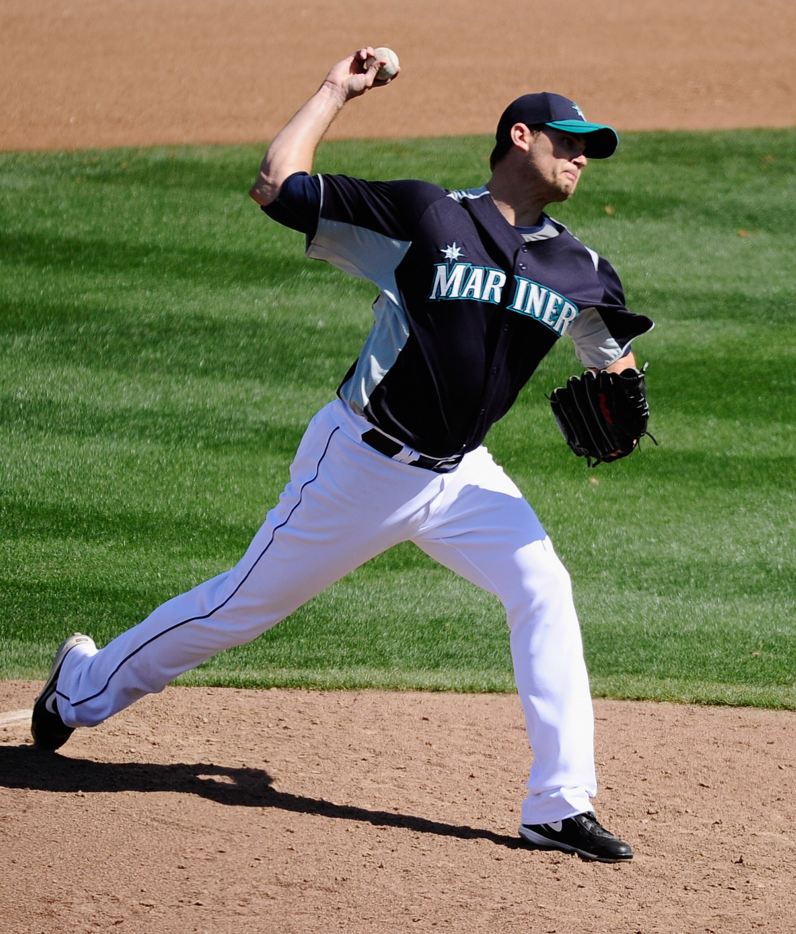PEORIA, AZ - MARCH 08:  Relief pitcher Jamey Wright #50 of the Seattle Mariners throws a pitch against the San Francisco Giants during the fourth inning of the spring training baseball game at Peoria Stadium on March 8, 2011 in Peoria, Arizona. Wright def