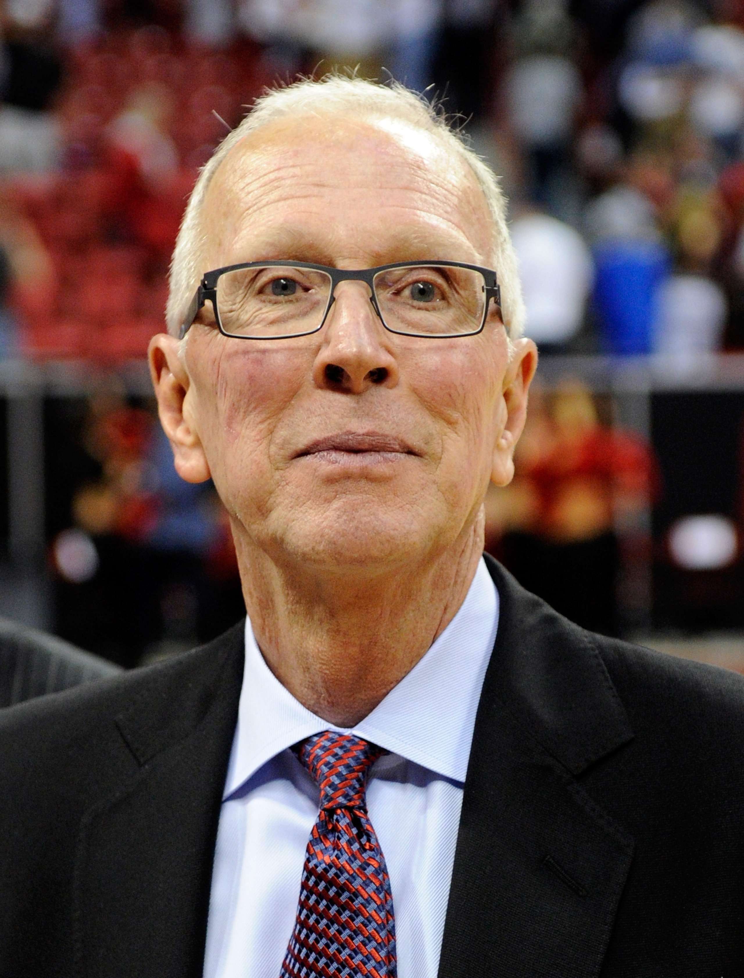 LAS VEGAS, NV - MARCH 11:  Head coach Steve Fisher of the San Diego State Aztecs appears on the court after his team defeated the UNLV Rebels 74-72 in a semifinal game of the Conoco Mountain West Conference Basketball tournament at the Thomas & Mack Cente