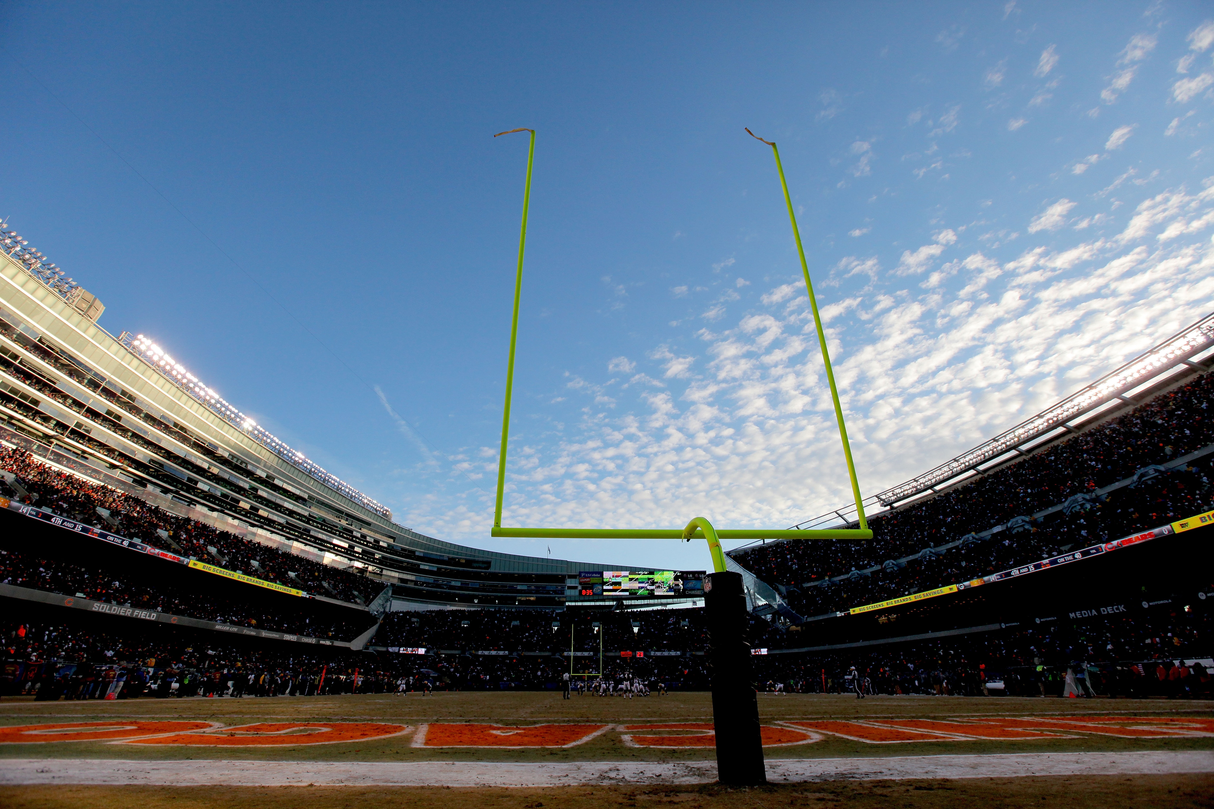 CHICAGO, IL - JANUARY 23:  A general view from the endzone in the NFC Championship Game between the Green Bay Packers and Chicago Bears at Soldier Field on January 23, 2011 in Chicago, Illinois.  (Photo by Doug Pensinger/Getty Images)