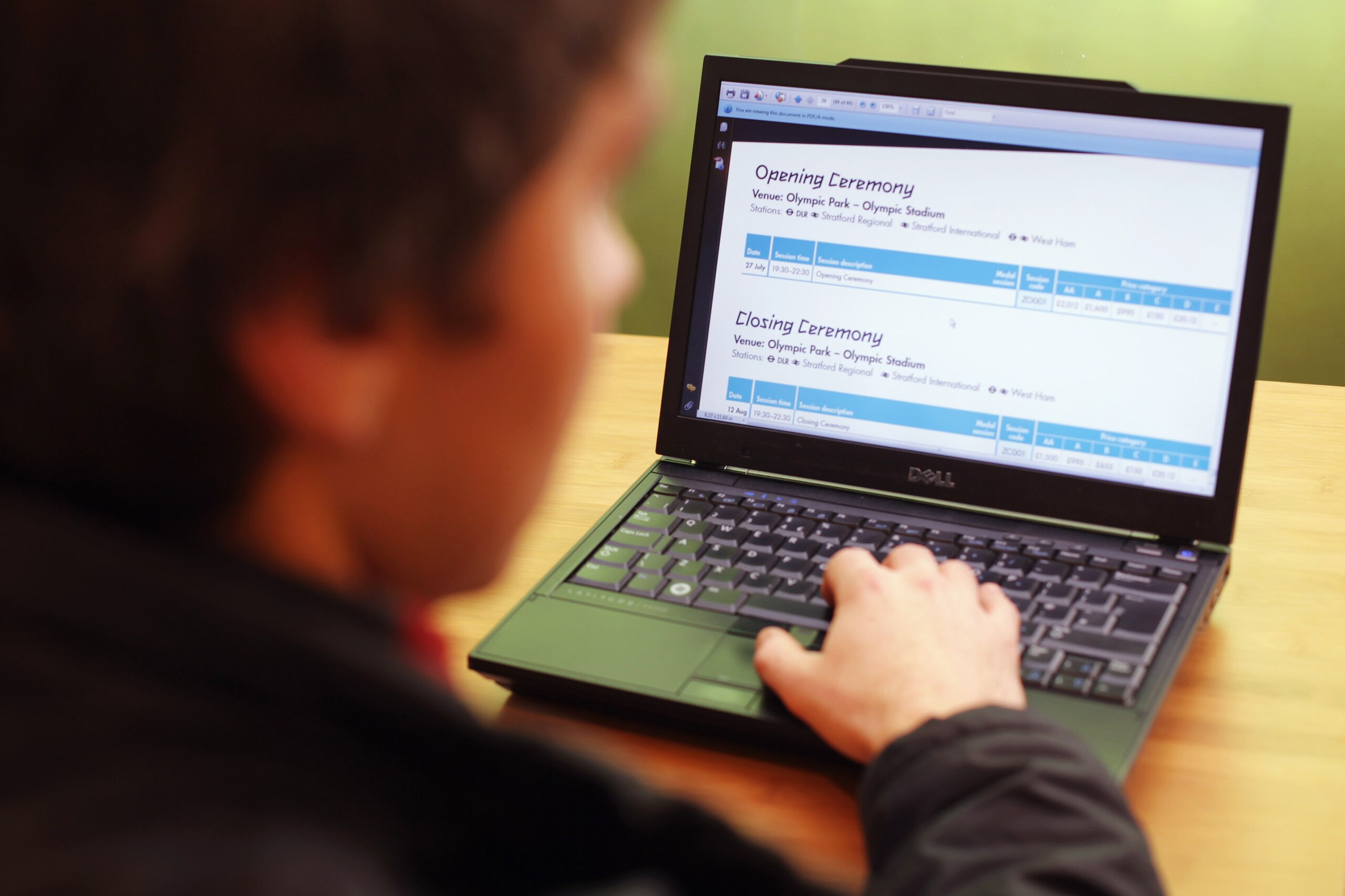 LONDON, ENGLAND - FEBRUARY 15:  In this photo illustration a laptop computer displays a page from the London Olympics 2012 Scedule on February 15, 2011 in London, England. A full schedule of events for the London 2012 Olympic Games was released today, wit