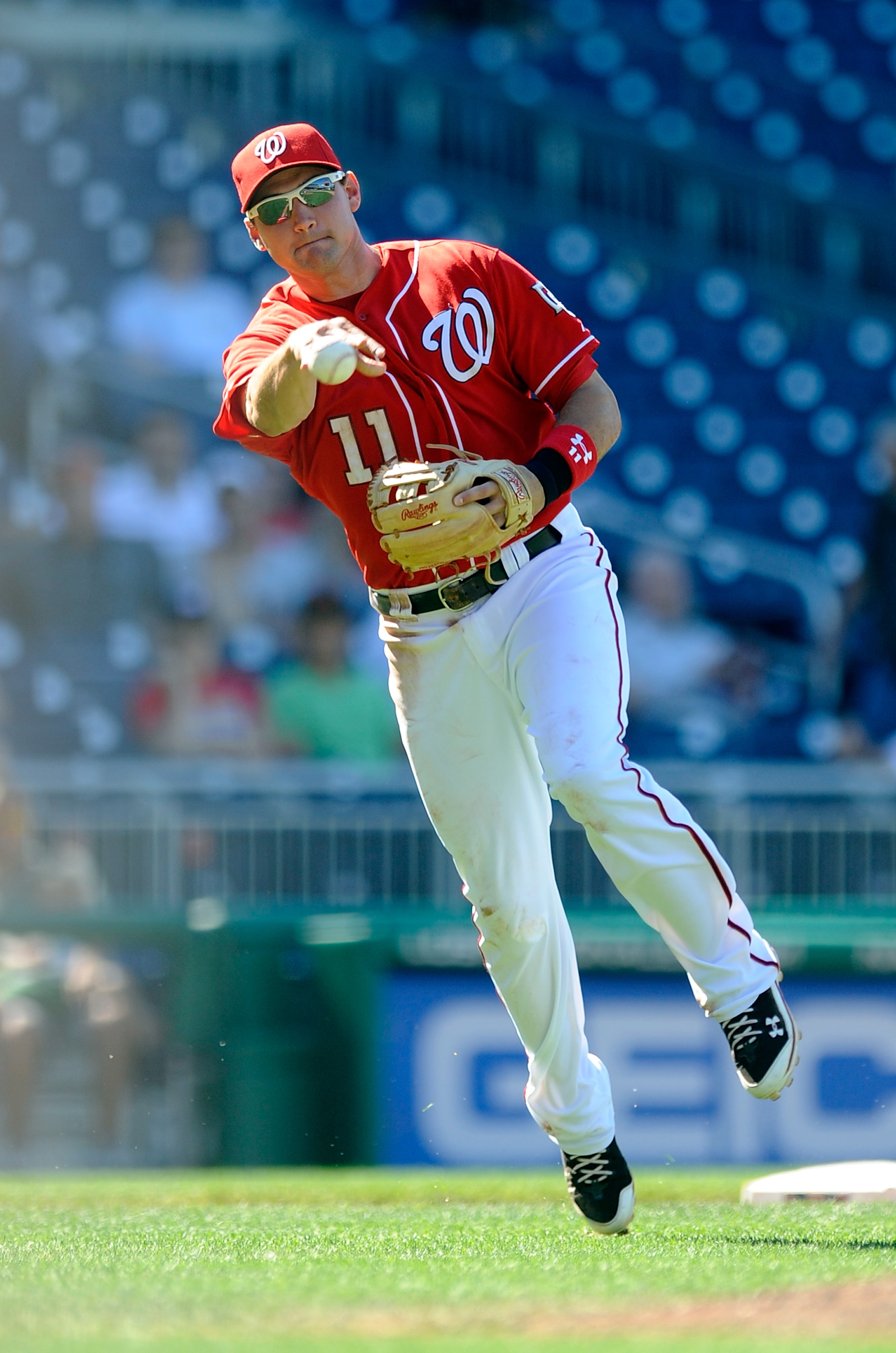 WASHINGTON - JULY 11: Ryan Zimmerman #11 of the Washington Nationals throws the ball to first base against the San Francisco Giants at Nationals Park on July 11, 2010 in Washington, DC. (Photo by Greg Fiume/Getty Images) WASHINGTON - JULY 11: Ryan Zimmerman #11 of the Washington Nationals throws the ball to first base against the San Francisco Giants at Nationals Park on July 11, 2010 in Washington, DC. (Photo by Greg Fiume/Getty Images)