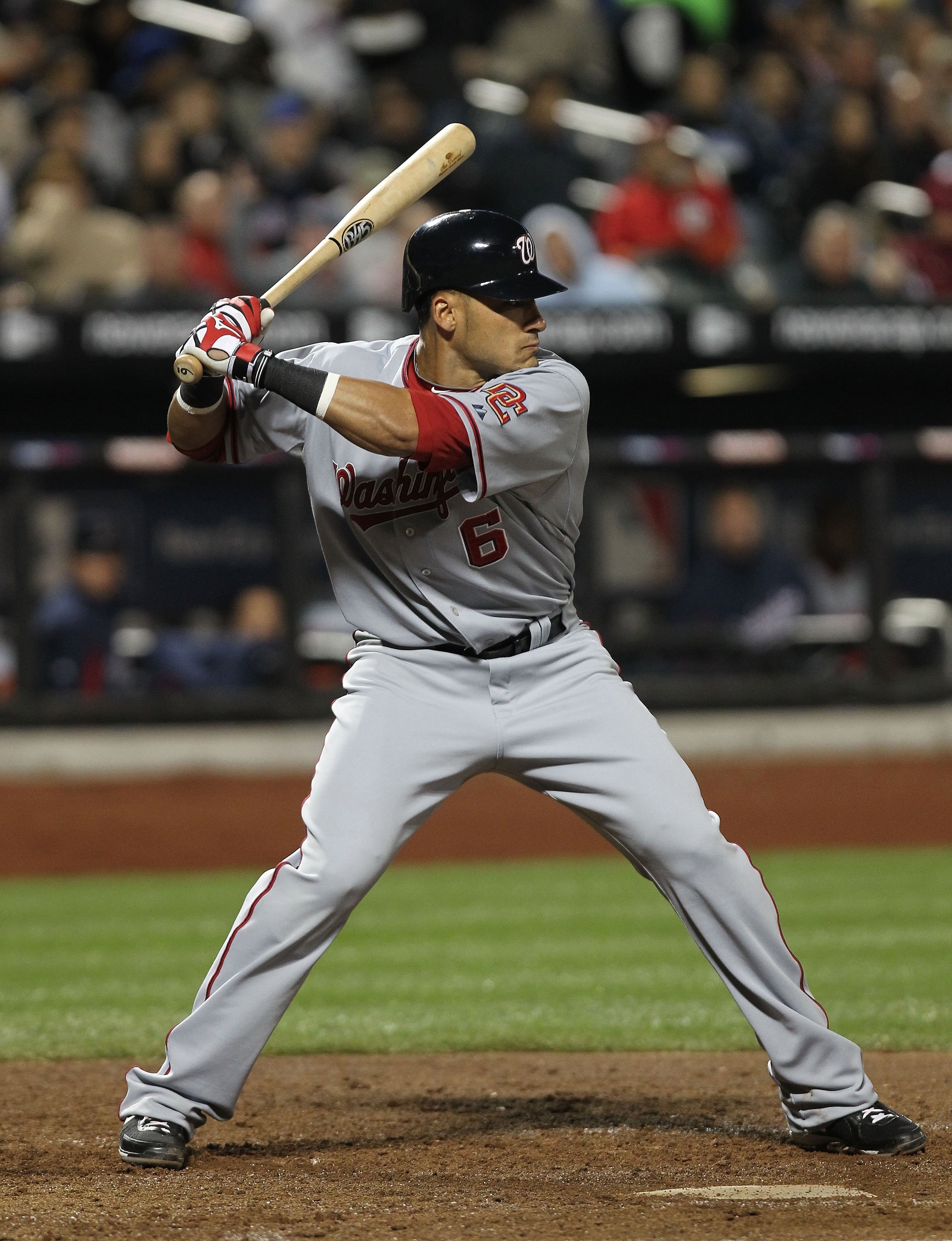 NEW YORK - MAY 11: Ian Desmond #6 of the Washington Nationals at bat against the New York Mets at Citi Field on May 11, 2010 in the Flushing neighborhood of the Queens borough of New York City. (Photo by Nick Laham/Getty Images) NEW YORK - MAY 11: Ian Desmond #6 of the Washington Nationals at bat against the New York Mets at Citi Field on May 11, 2010 in the Flushing neighborhood of the Queens borough of New York City. (Photo by Nick Laham/Getty Images)