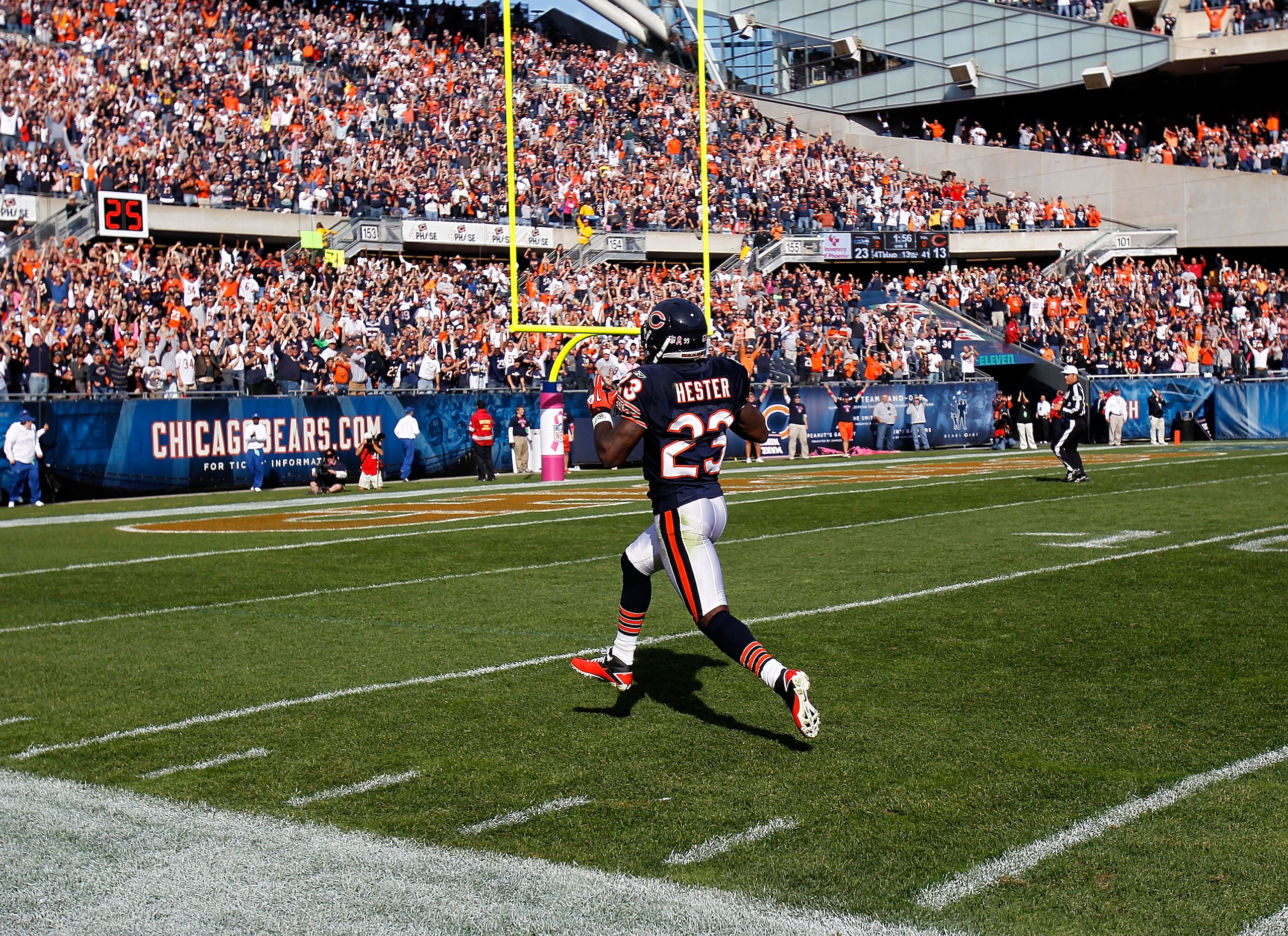 CHICAGO - OCTOBER 17: Devin Hester #23 of the Chicago Bears returns a punt 89 years for a touchdown in the 4th quarter against the Seattle Seahawks at Soldier Field on October 17, 2010 in Chicago, Illinois. The Seahawks defeated the Bears 23-20. (Photo by