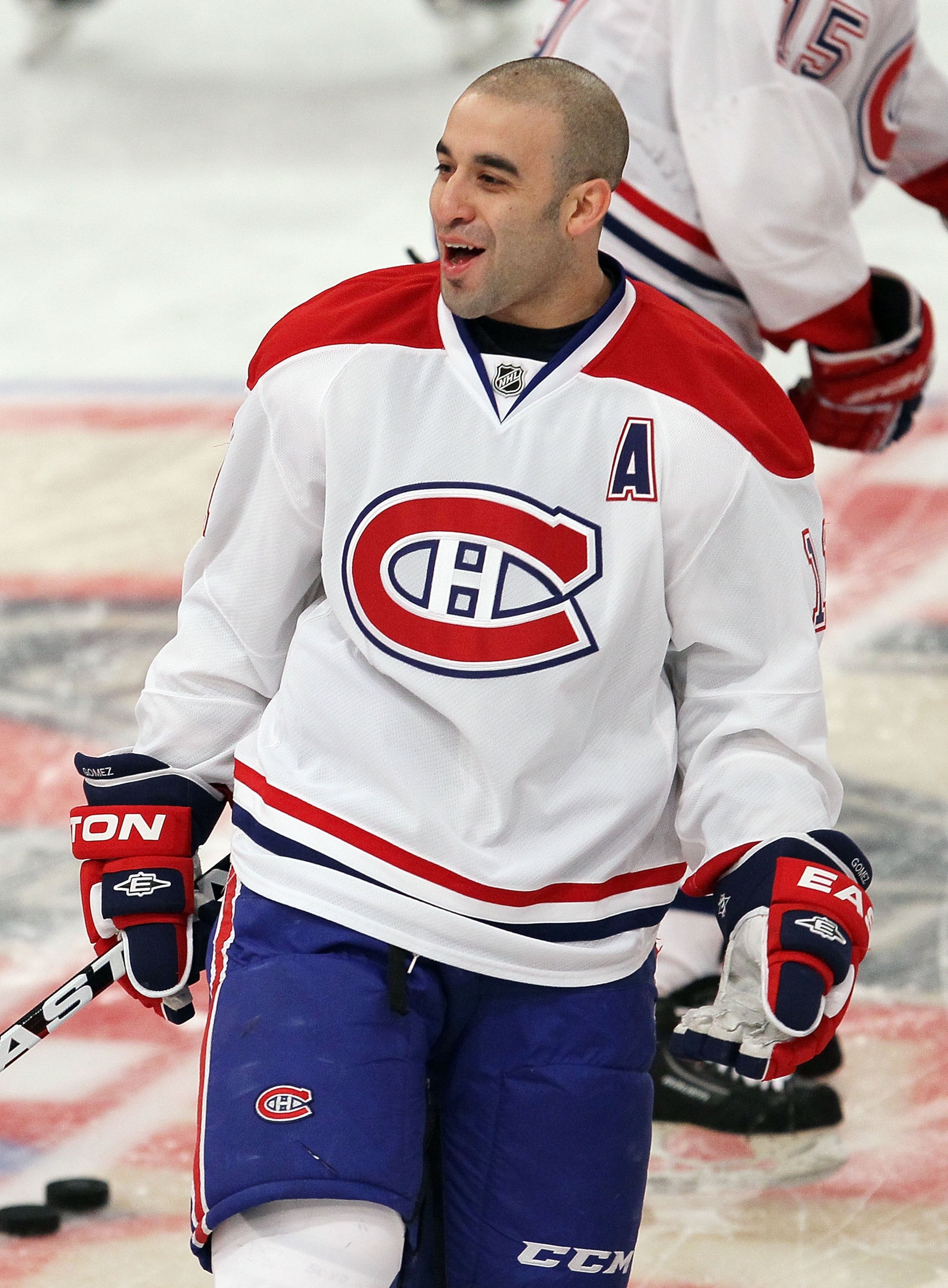 NEW YORK, NY - JANUARY 11:  Scott Gomez #11 of the Montreal Canadiens warms up before playing against the New York Rangers on January 11, 2011 at Madison Square Garden in New York City.  (Photo by Jim McIsaac/Getty Images)