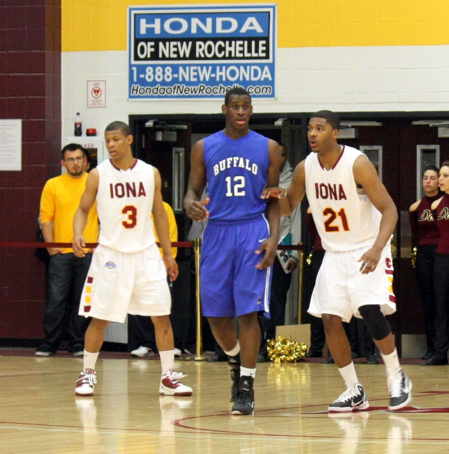 Machado and Rodriquez guard UB's Javon McCrea