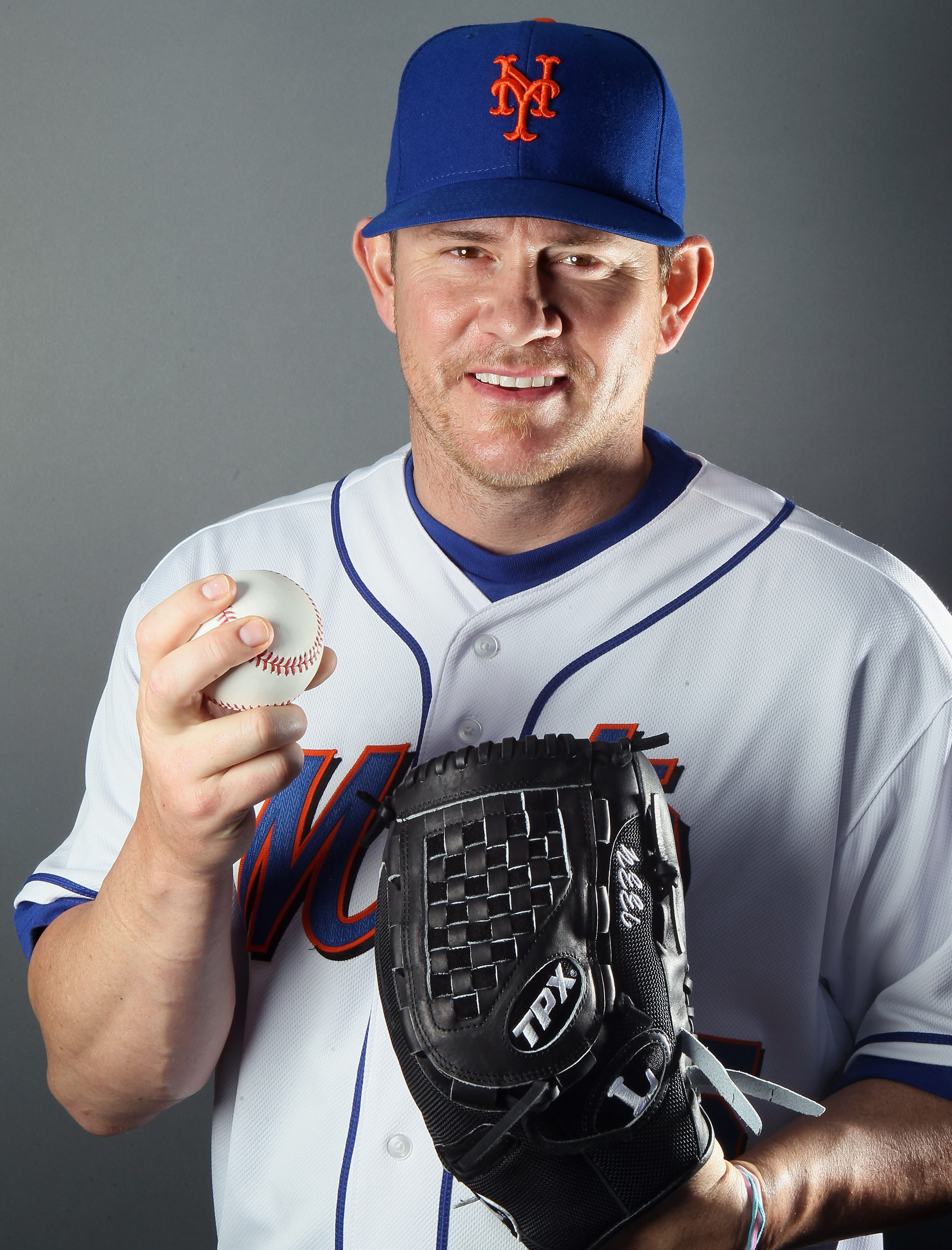 PORT ST. LUCIE, FL - FEBRUARY 24:  RY 24:  Jason Isringhausen #45 of the New York Mets poses for a portrait during the New York Mets Photo Day on February 24, 2011 at Digital Domain Park in Port St. Lucie, Florida.  (Photo by Elsa/Getty Images)