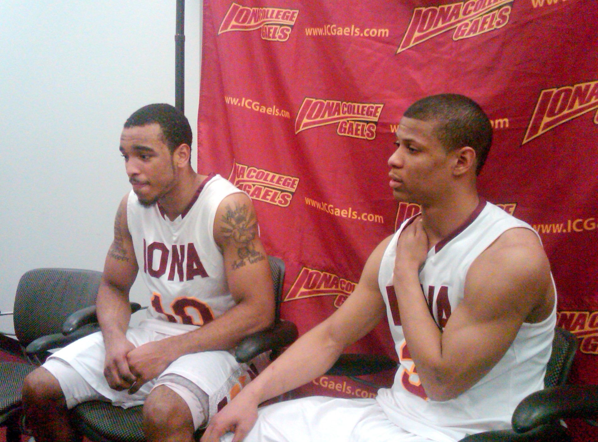 Jermel Jenkins and Scott Machado at Post Game Press Conference