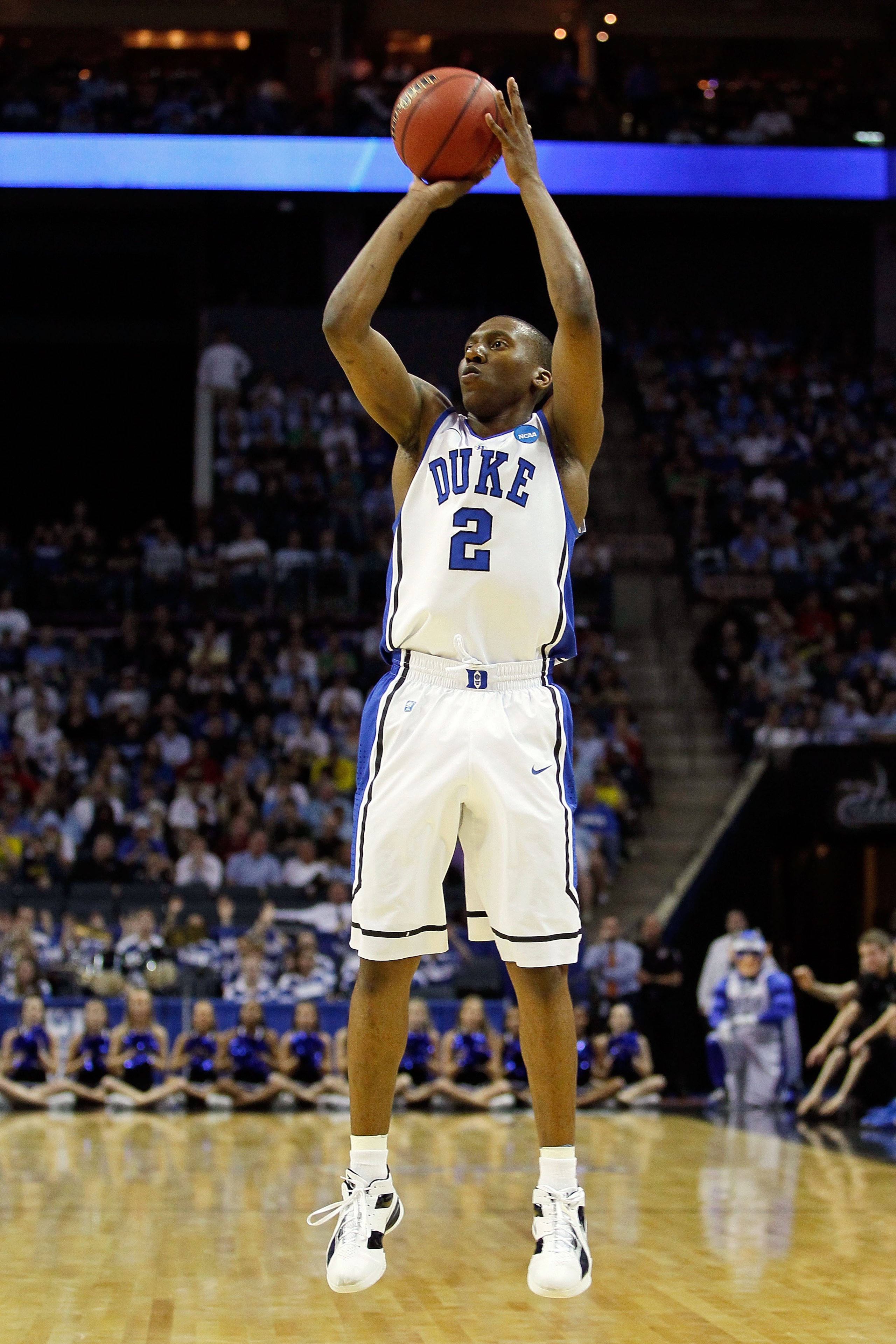 CHARLOTTE, NC - MARCH 20:  Nolan Smith #2 of the Duke Blue Devils shoots the ball while taking on the Michigan Wolverines during the third round of the 2011 NCAA men's basketball tournament at Time Warner Cable Arena on March 20, 2011 in Charlotte, North