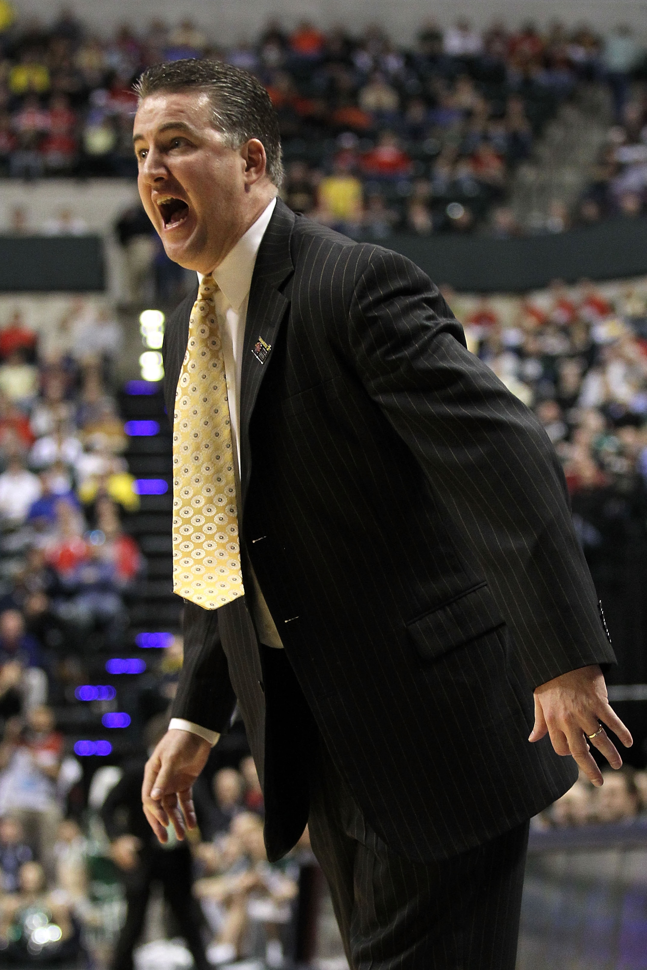 INDIANAPOLIS, IN - MARCH 11:  Head coach Matt Painter of the Purdue Boilermakers reacts against Michigan State Spartans during the quarterfinals of the 2011 Big Ten Men's Basketball Tournament at Conseco Fieldhouse on March 11, 2011 in Indianapolis, India