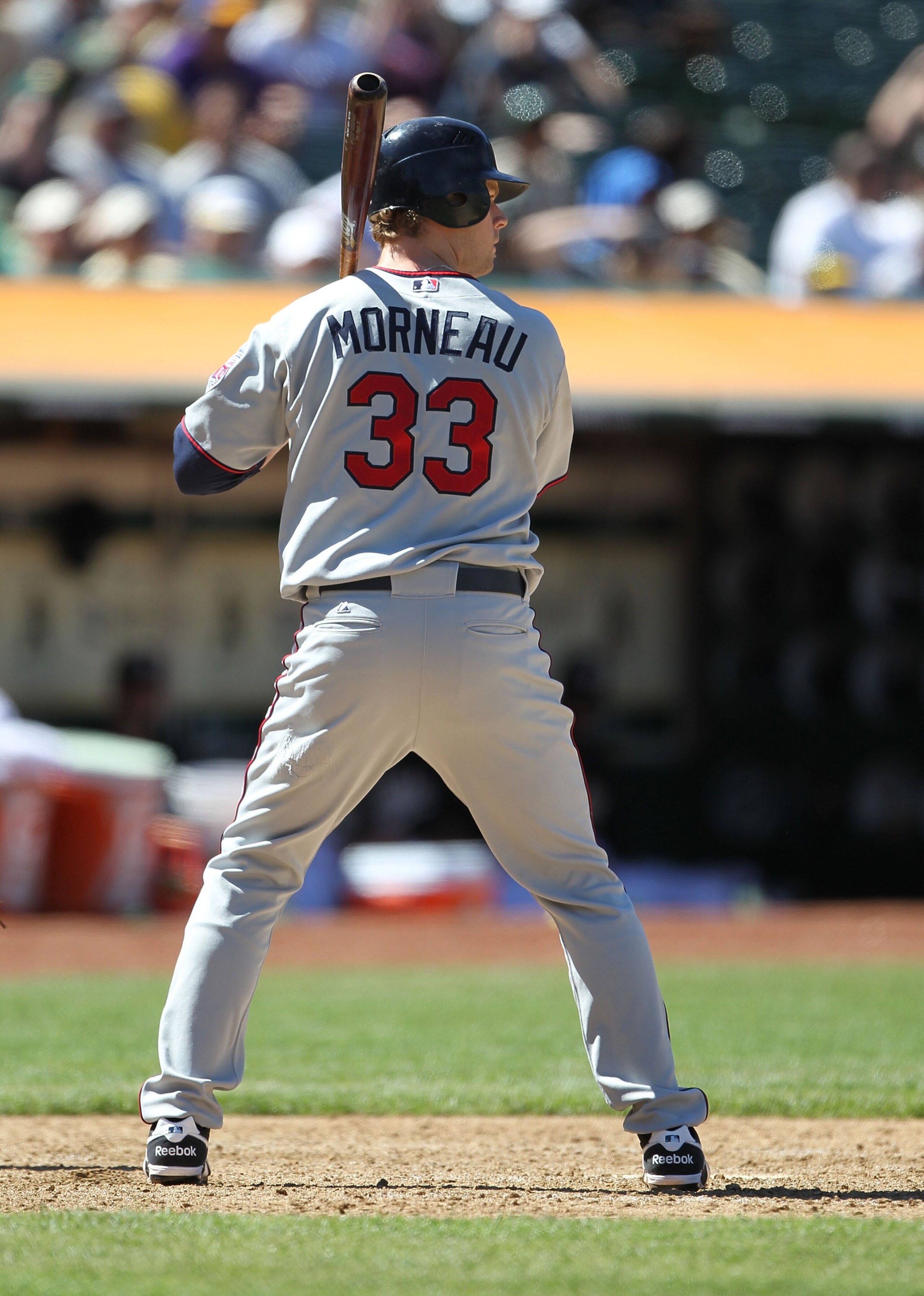 OAKLAND, CA - JUNE 06:  Justin Morneau #33 of the Minnesota Twins bats against the Oakland Athletics during an MLB game at the Oakland-Alameda County Coliseum on June 6, 2010 in Oakland, California.  (Photo by Jed Jacobsohn/Getty Images)