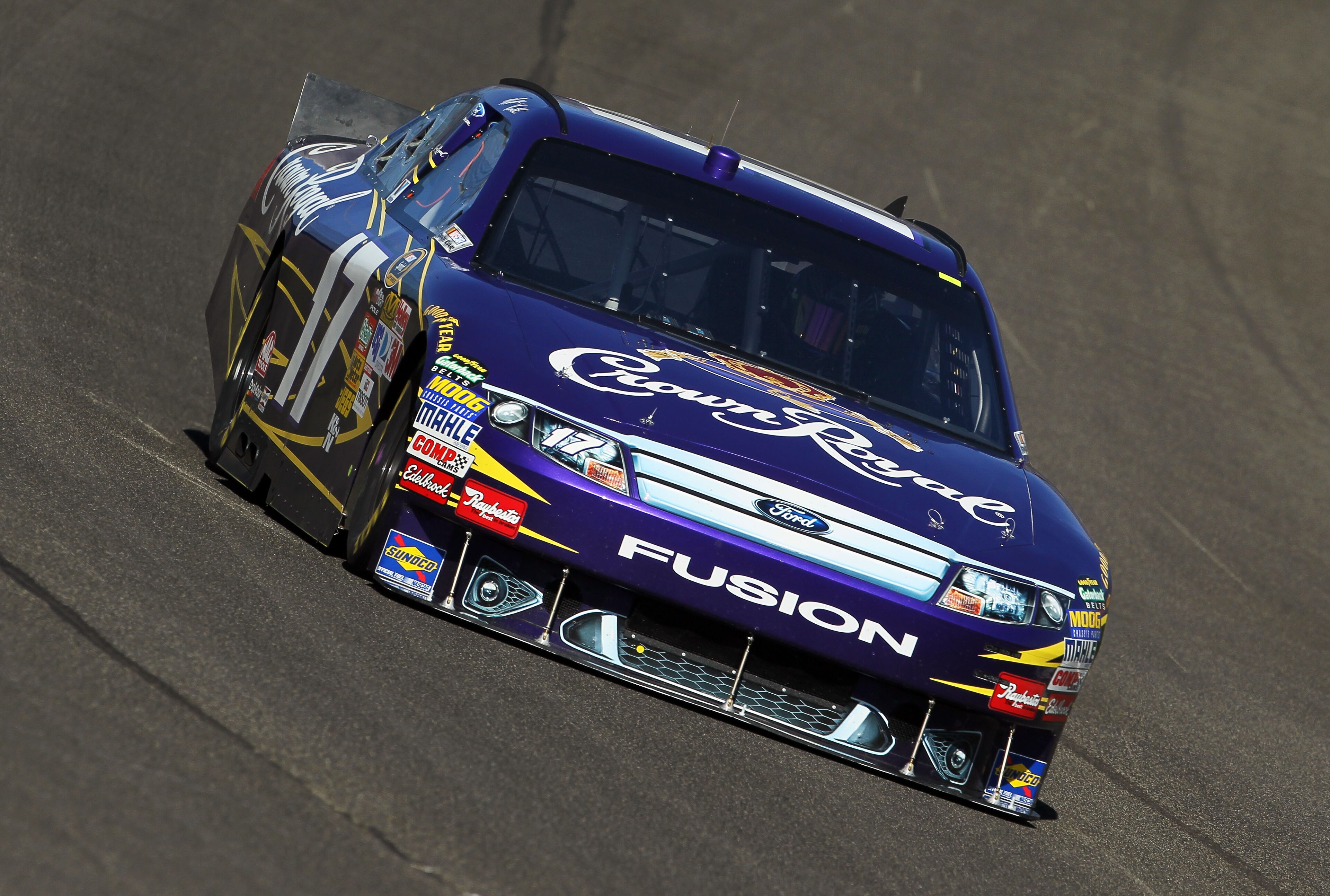 FONTANA, CA - OCTOBER 09:  Matt Kenseth, driver of the #17 Crown Royal Ford, practices for the NASCAR Sprint Cup Series Pepsi Max 400 on October 9, 2010 in Fontana, California.  (Photo by Jeff Gross/Getty Images)