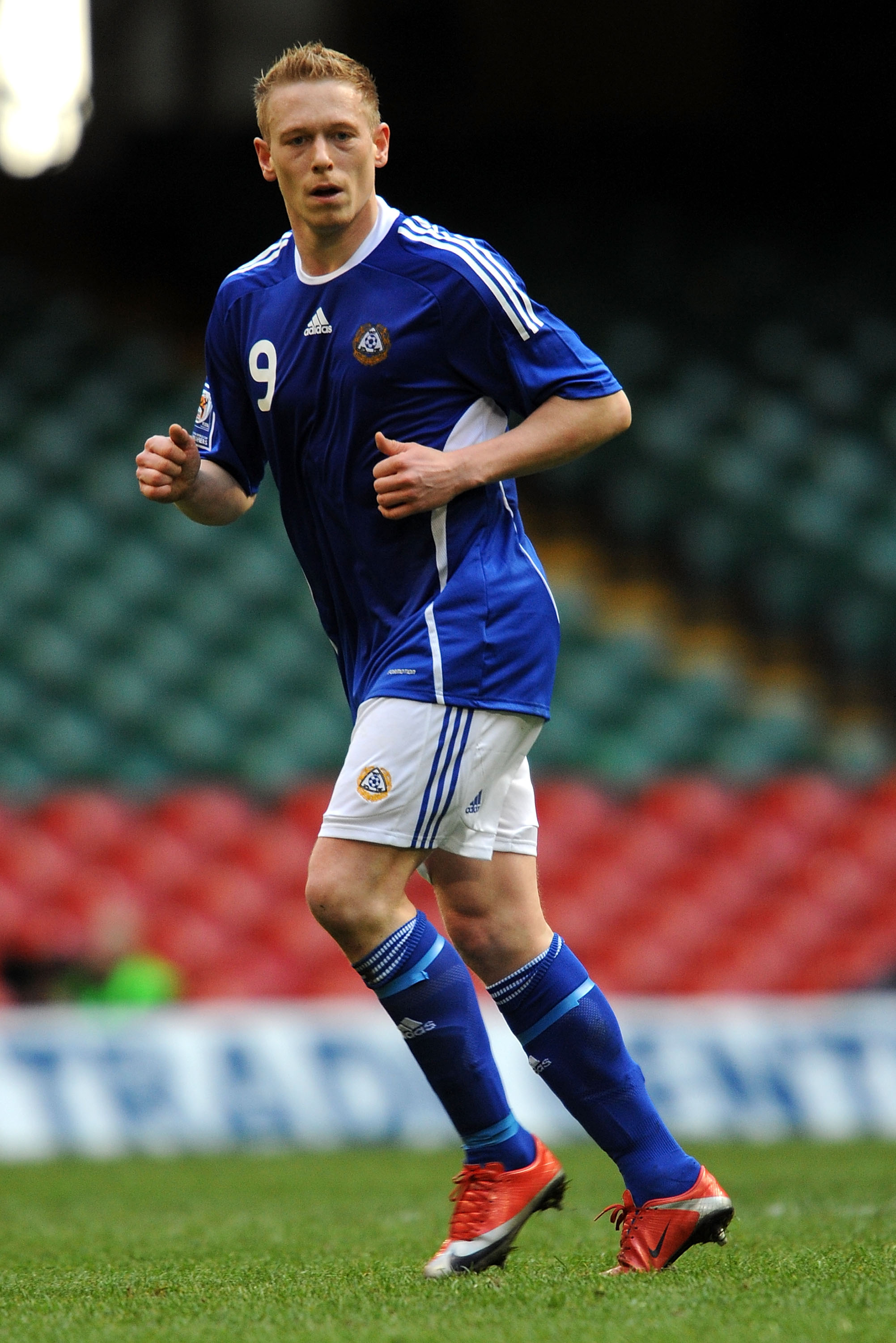 CARDIFF, UNITED KINGDOM - MARCH 28:  Mikael Forssell of Finland in action during the FIFA 2010 World Cup Qualifier Group 4 match between Wales and Finland at the Millennium Stadium on March 28, 2009 in Cardiff, Wales.  (Photo by Christopher Lee/Getty Imag