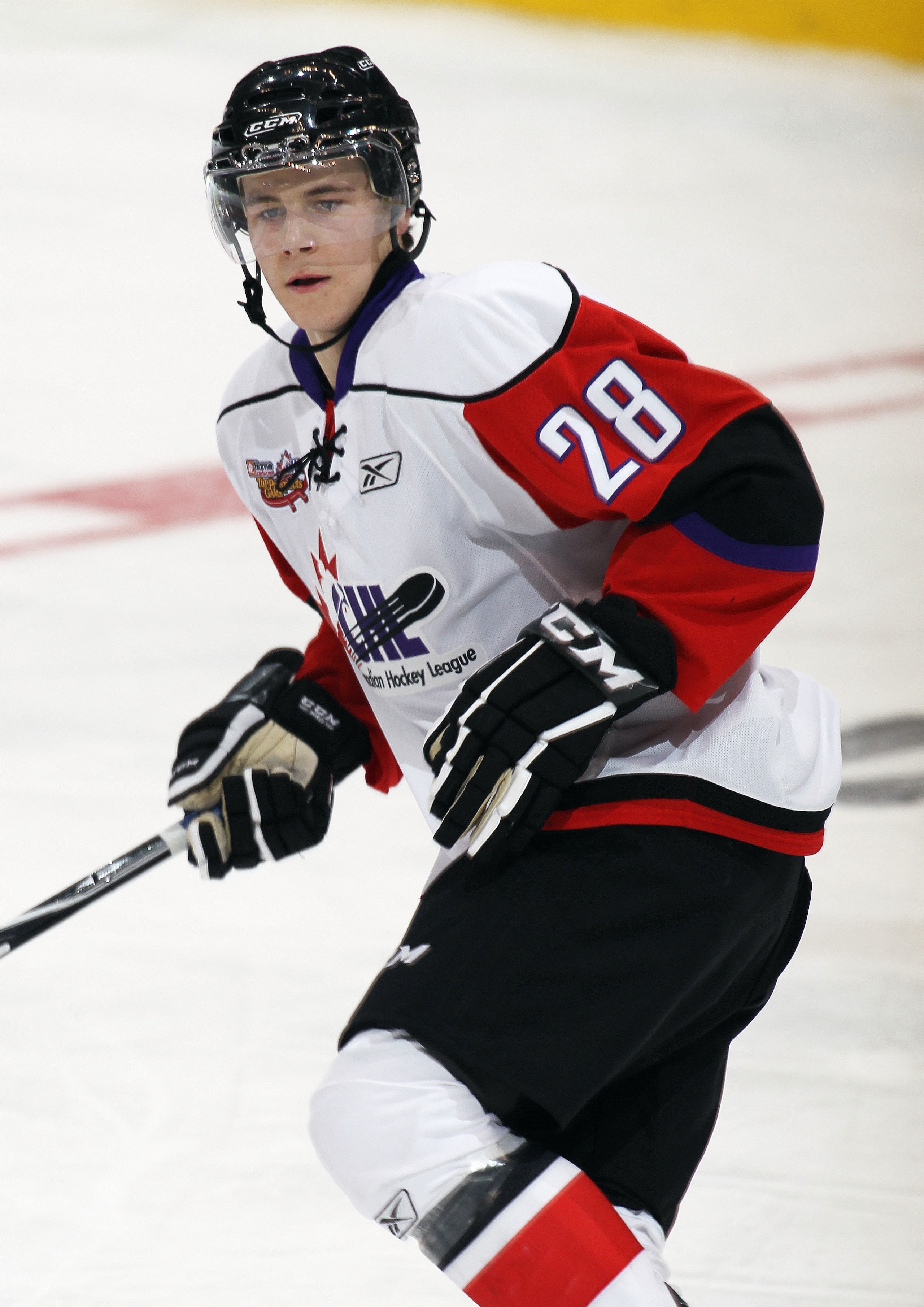 TORONTO, CAN - JANUARY 19:  Nathan Beaulieu #28 of Team Orr skates against Team Cherry in the 2011 Home Hardware Top Prospects game on January 19, 2011 at the Air Canada Centre in Toronto, Canada. Team Orr defeated Team Cherry 7-1. (Photo by Claus Anderse