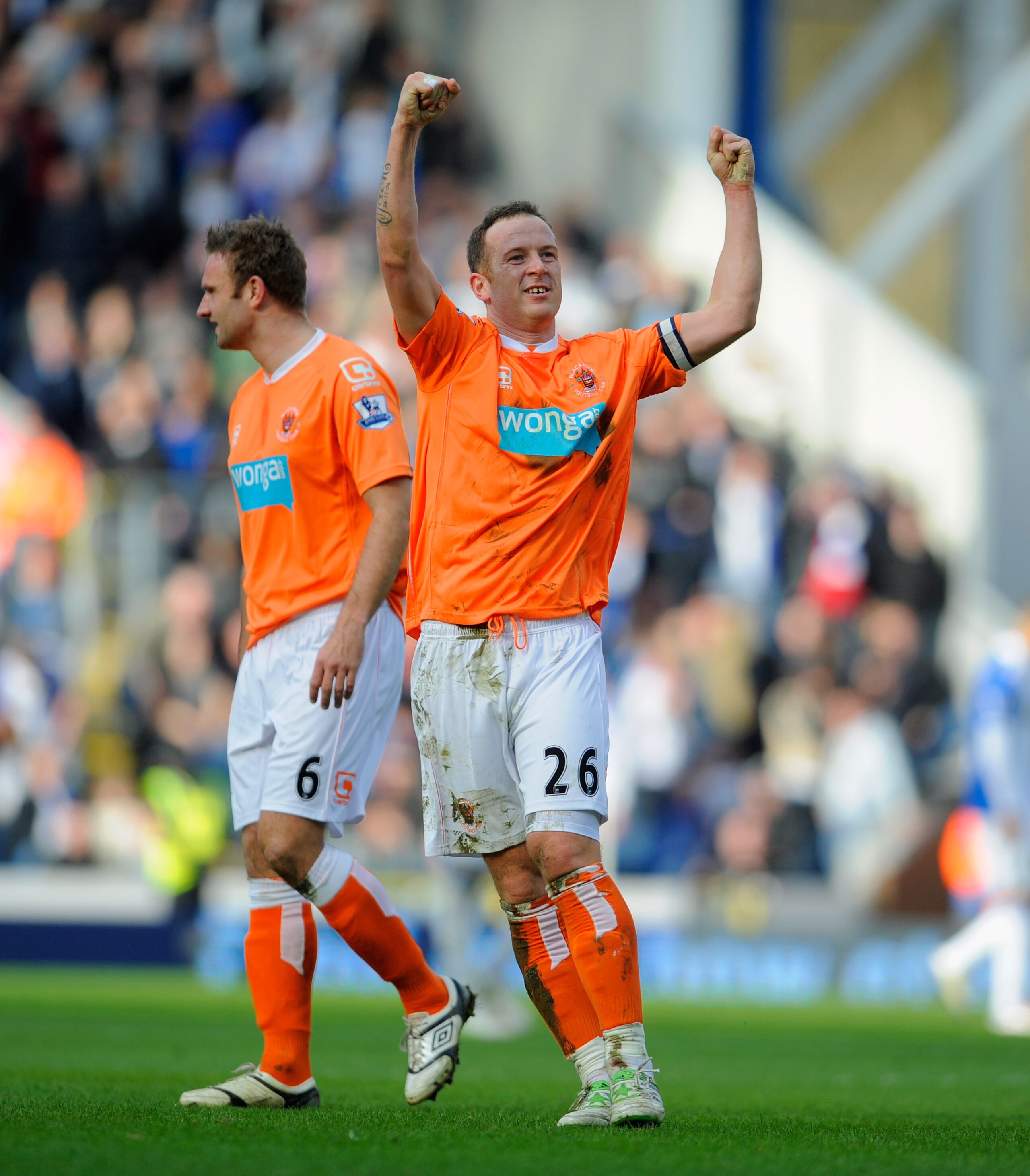 BLACKBURN, ENGLAND - MARCH 19: Charlie Adam of Blackpool celebrates after scoring to make it 1-0 during the Barclays Premier League match between Blackburn Rovers and Blackpool at Ewood Park on March 19, 2011 in Blackburn, England. (Photo by Michael Reg BLACKBURN, ENGLAND - MARCH 19: Charlie Adam of Blackpool celebrates after scoring to make it 1-0 during the Barclays Premier League match between Blackburn Rovers and Blackpool at Ewood Park on March 19, 2011 in Blackburn, England. (Photo by Michael Reg