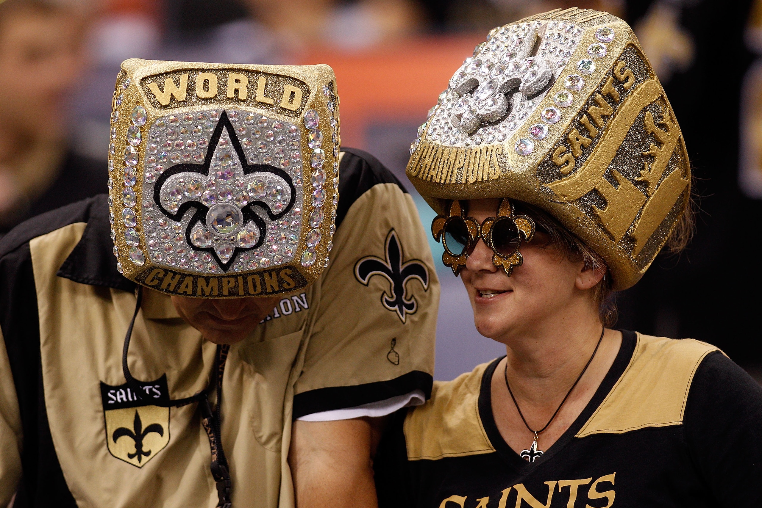 NEW ORLEANS - SEPTEMBER 26:  Saints fans watch the game between the New Orleans Saints and the Atlanta Falcons at the Louisiana Superdome on September 26, 2010 in New Orleans, Louisiana.  (Photo by Chris Graythen/Getty Images)