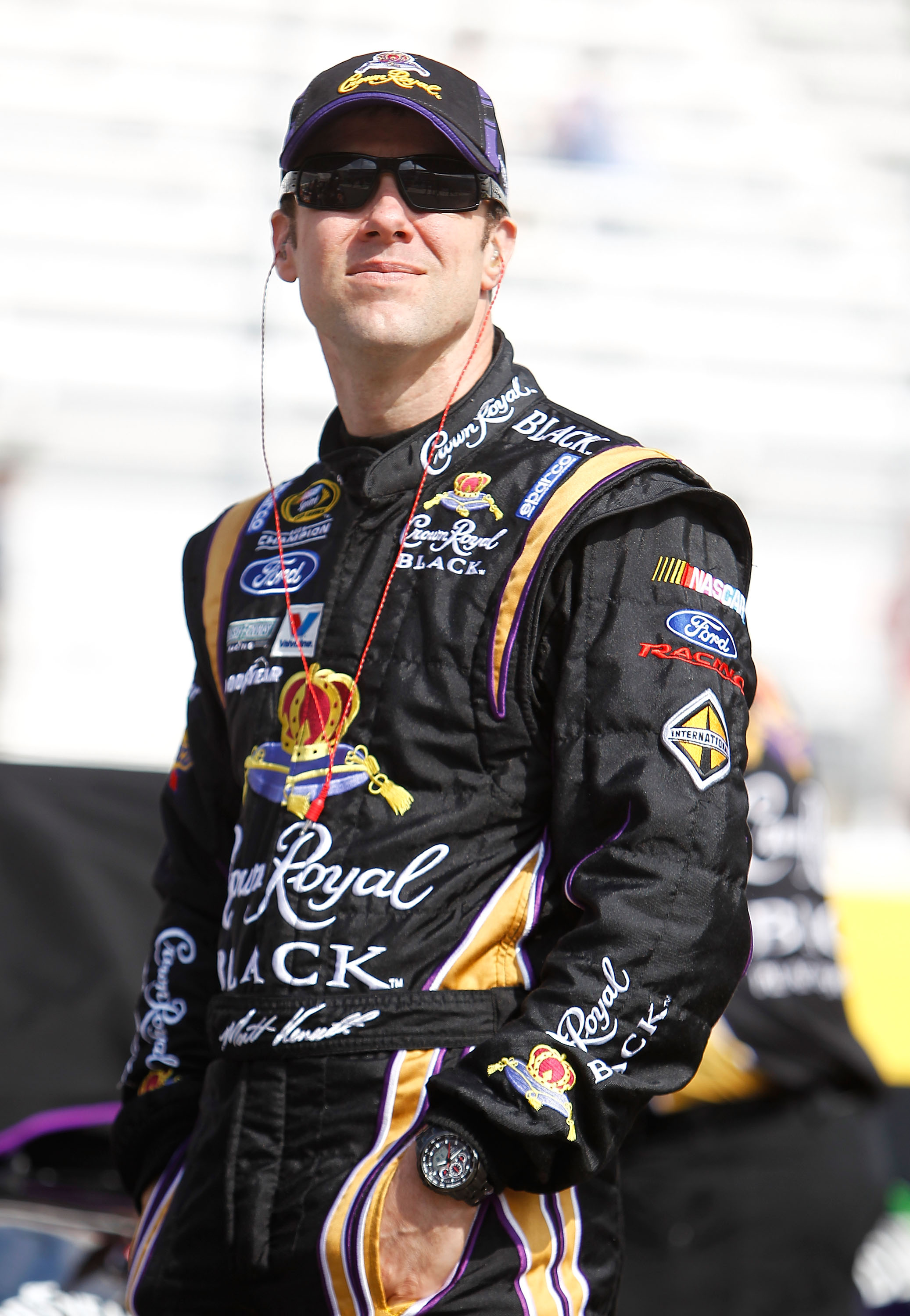 BRISTOL, TN - MARCH 18:  Matt Kenseth, driver of the #17 Crown Royal Black Ford, stands on the grid during qualifying for the NASCAR Sprint Cup Series Jeff Byrd 500 Presented By Food City at Bristol Motor Speedway on March 18, 2011 in Bristol, Tennessee.