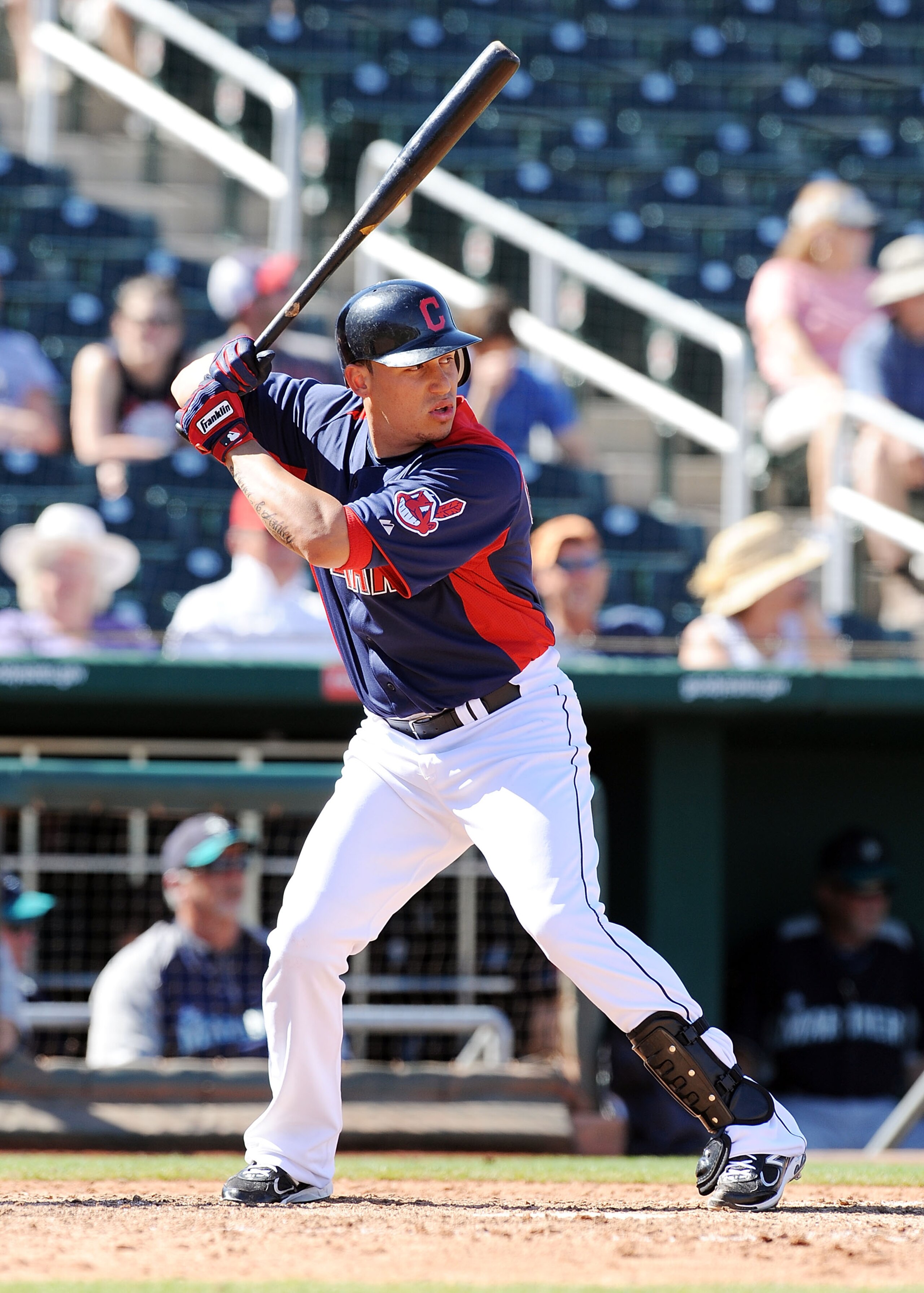 GOODYEAR, AZ - MARCH 11:  Asdrubal Cabrera #13 of the Cleveland Indians gets ready in the batters box against the Seattle Mariners at Goodyear Ballpark on March 11, 2011 in Goodyear, Arizona.  (Photo by Norm Hall/Getty Images)