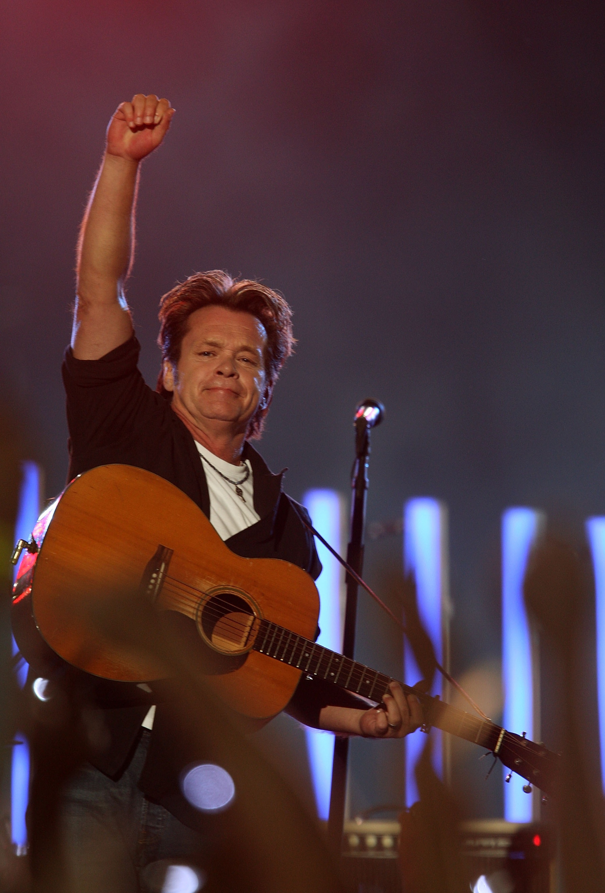 INDIANAPOLIS - SEPTEMBER 06:  Musician John Mellencamp performs before the Indianapolis Colts take on the New Orleans Saints in the first NFL game of the season at the RCA Dome on September 6, 2007 in Indianapolis, Indiana.  (Photo by Jamie Squire/Getty I