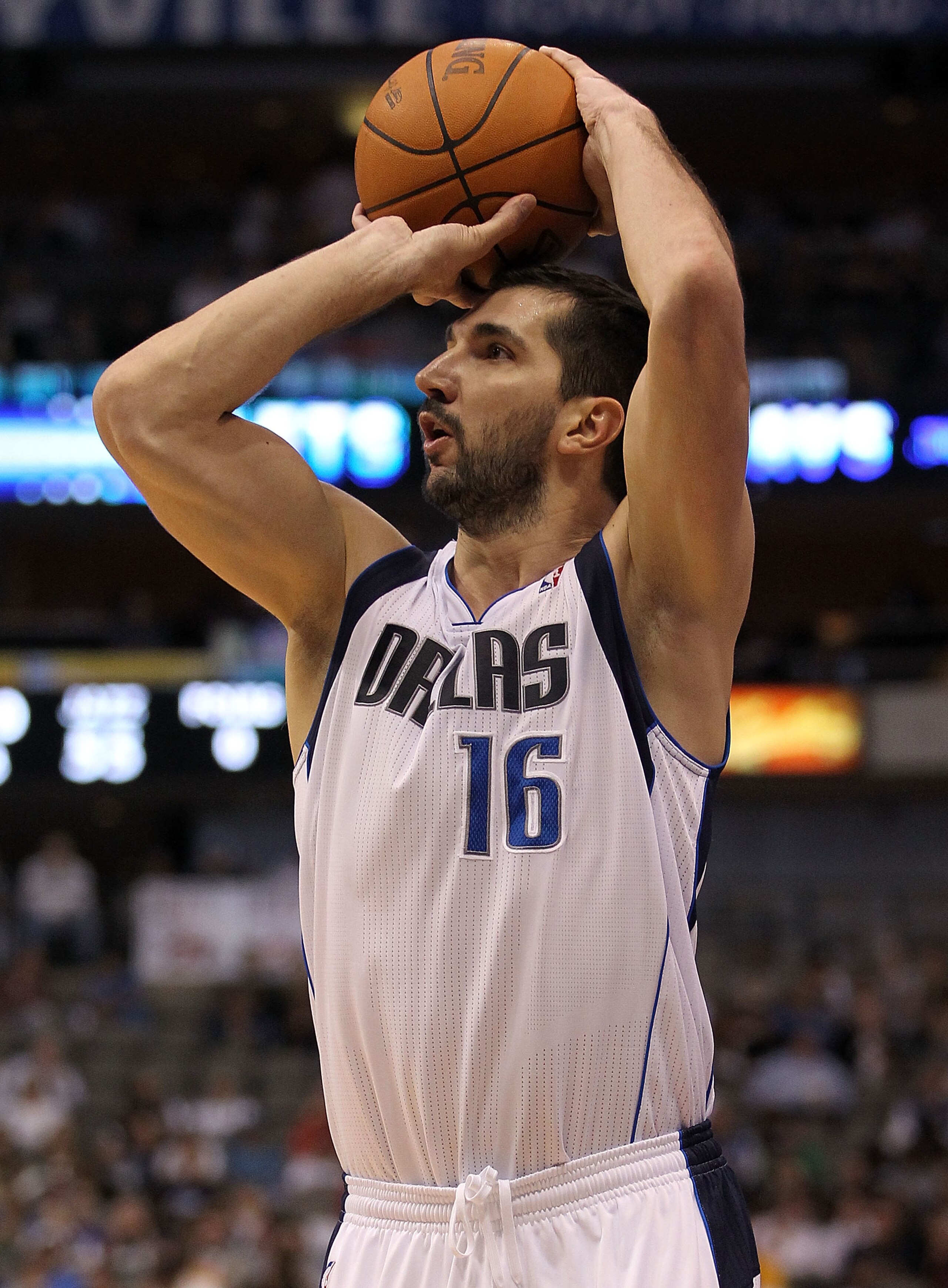 DALLAS, TX - FEBRUARY 23:  Forward Peja Stojakovic #16 of the Dallas Mavericks takes a shot against the Utah Jazz at American Airlines Center on February 23, 2011 in Dallas, Texas.  NOTE TO USER: User expressly acknowledges and agrees that, by downloading
