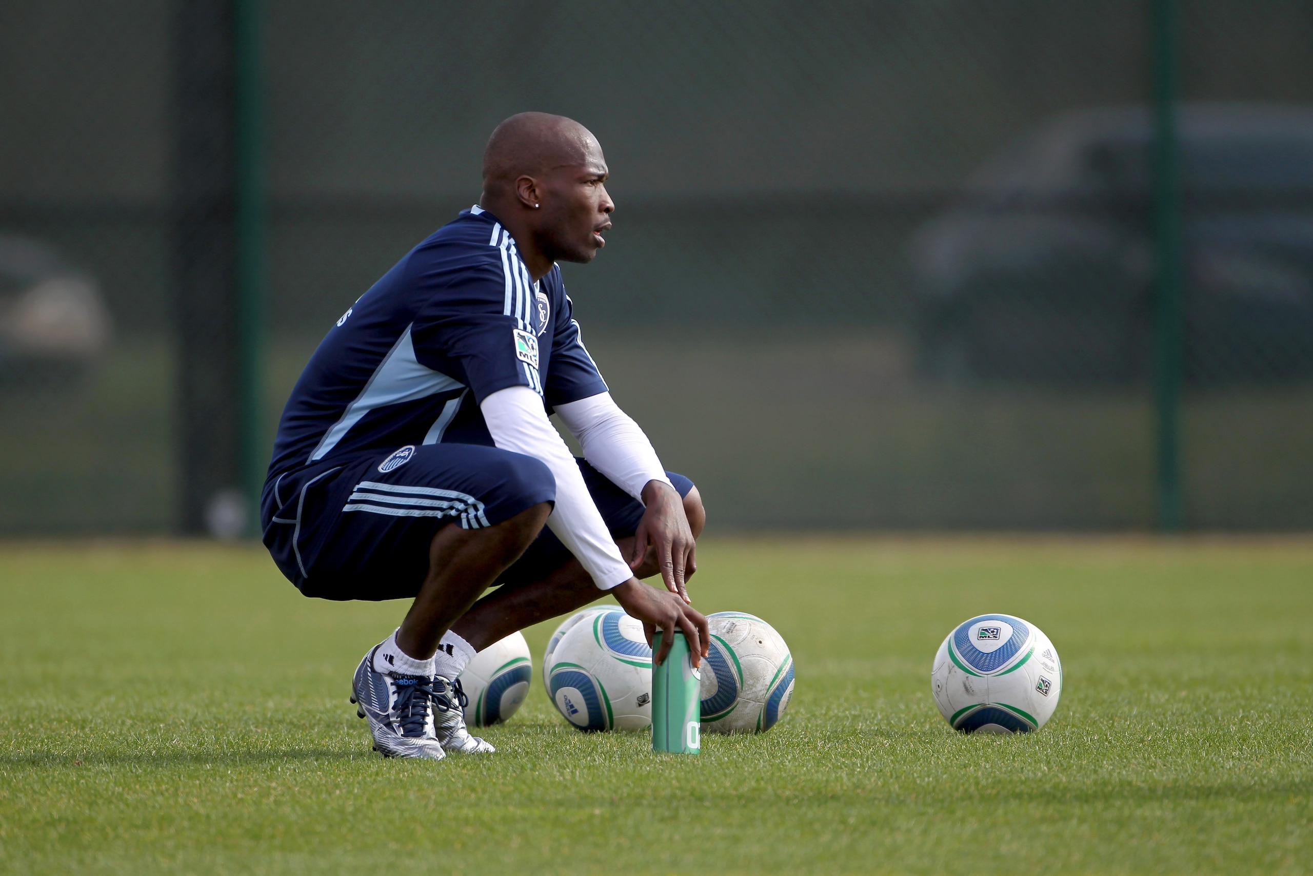 KANSAS CITY, MO - MARCH 23:  Chad Ochocinco begins tryout with Sporting Kansas City on March 23, 2011 in Kansas City, Missouri.  (Photo by Jamie Squire/Getty Images)