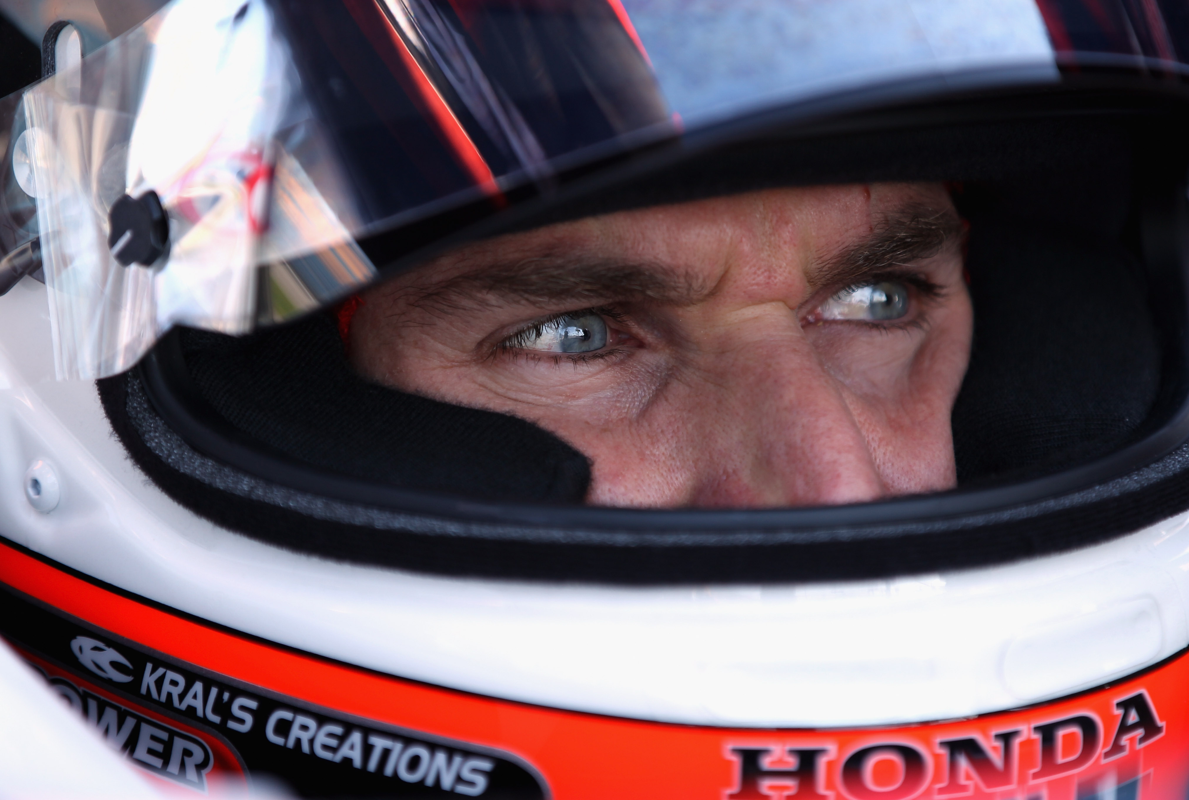CHICAGO - AUGUST 27:  Will Power of Australia, driver of the #12 Verizon Penske Racing Dallara Honda, during practice for the IndyCar Series PEAK Antifreeze and Motor Oil Indy 300 at Chicagoland Speedway on August 27, 2010 in Chicago, Illinois.  (Photo by