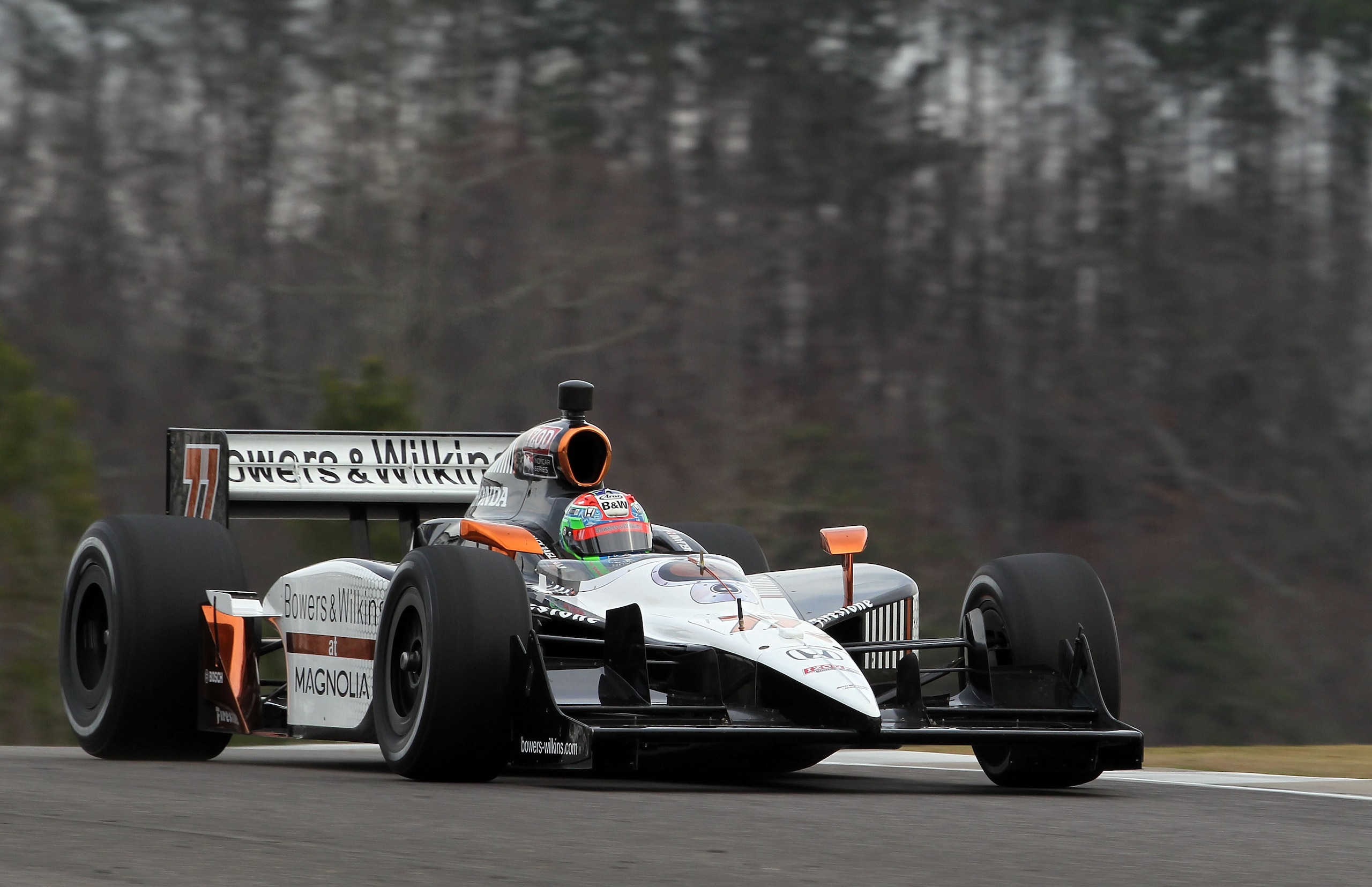BIRMINGHAM, AL - MARCH 14: Alex Tagliani of Canada, drives the #77 Sam Schmidt Motorsports Dallara Honda during IZOD IndyCar Series Spring Training at Barber Motorsports Park on March 14, 2011 in Birmingham, Alabama.  (Photo by Nick Laham/Getty Images)